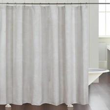 Shelley Heavy Jacquard Floral Textured Fabric Soft Polyester Shower Curtain 72" — custom printed polyester bath curtain