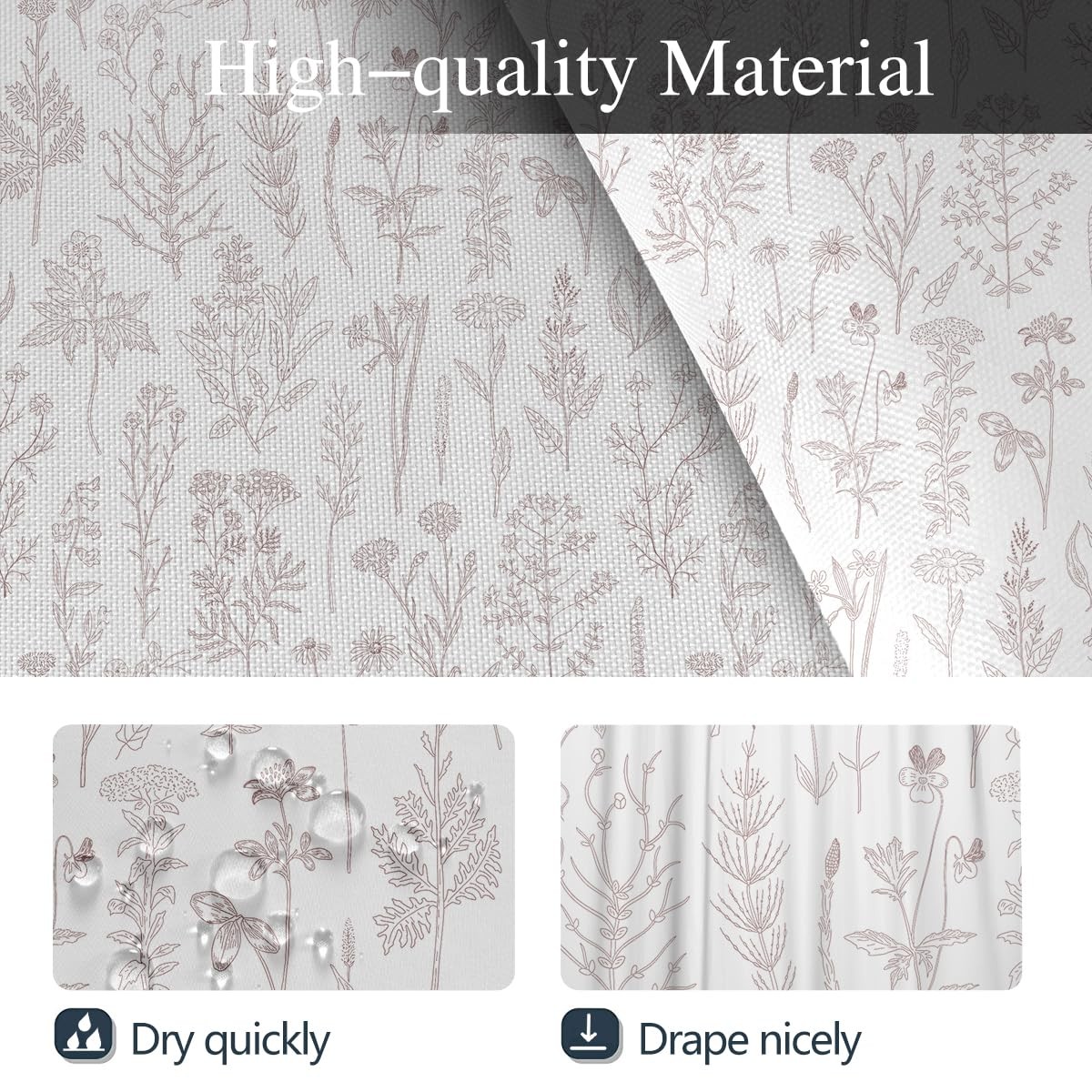 Custom Printed Bath Curtain — custom printed polyester bath curtain detail view