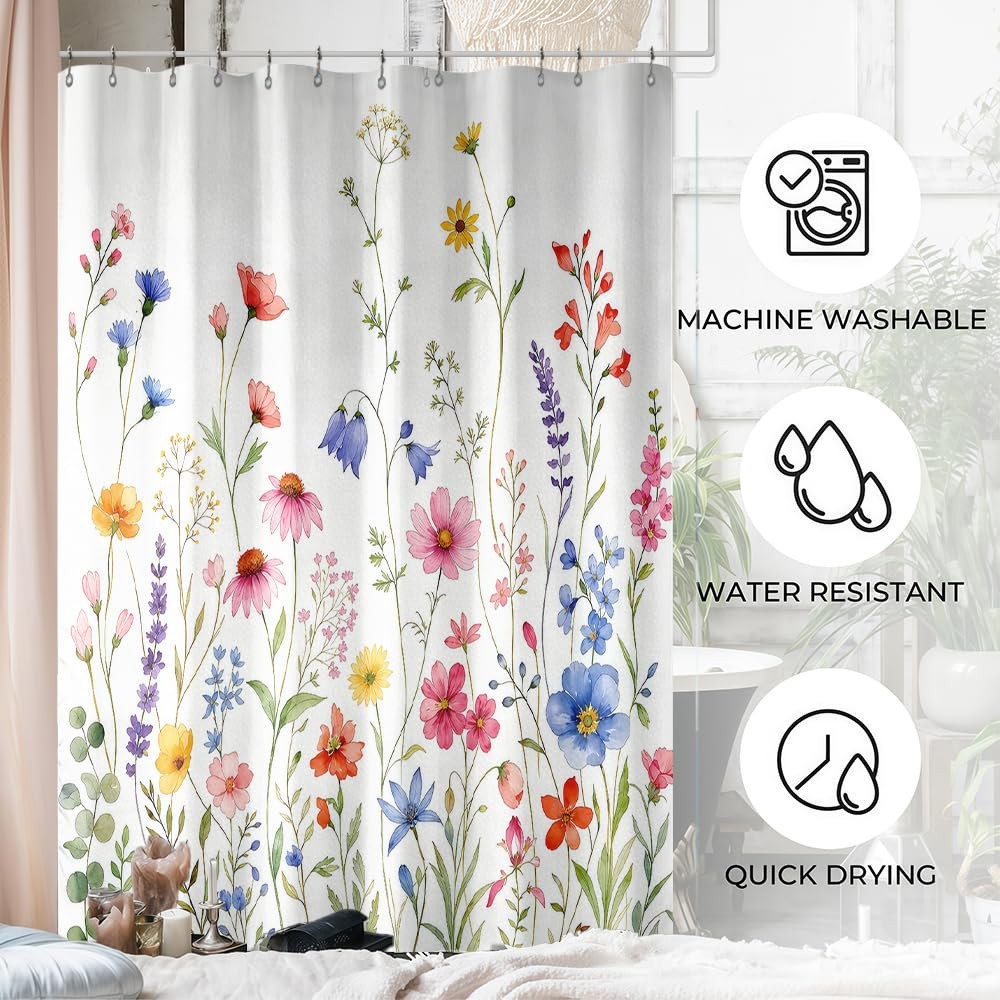 Custom Printed Bath Curtain — custom printed polyester bath curtain detail view