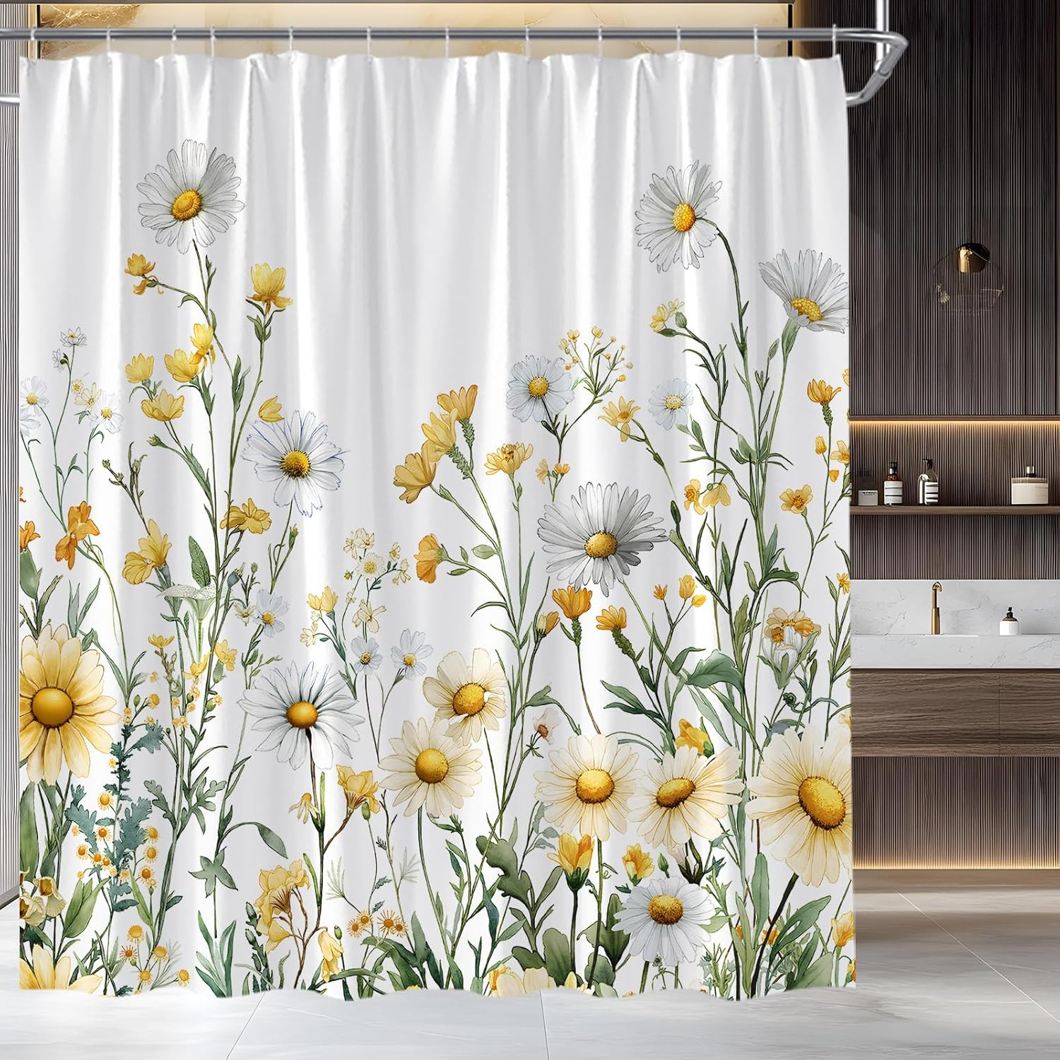 Custom Printed Bath Curtain — custom printed polyester bath curtain detail view