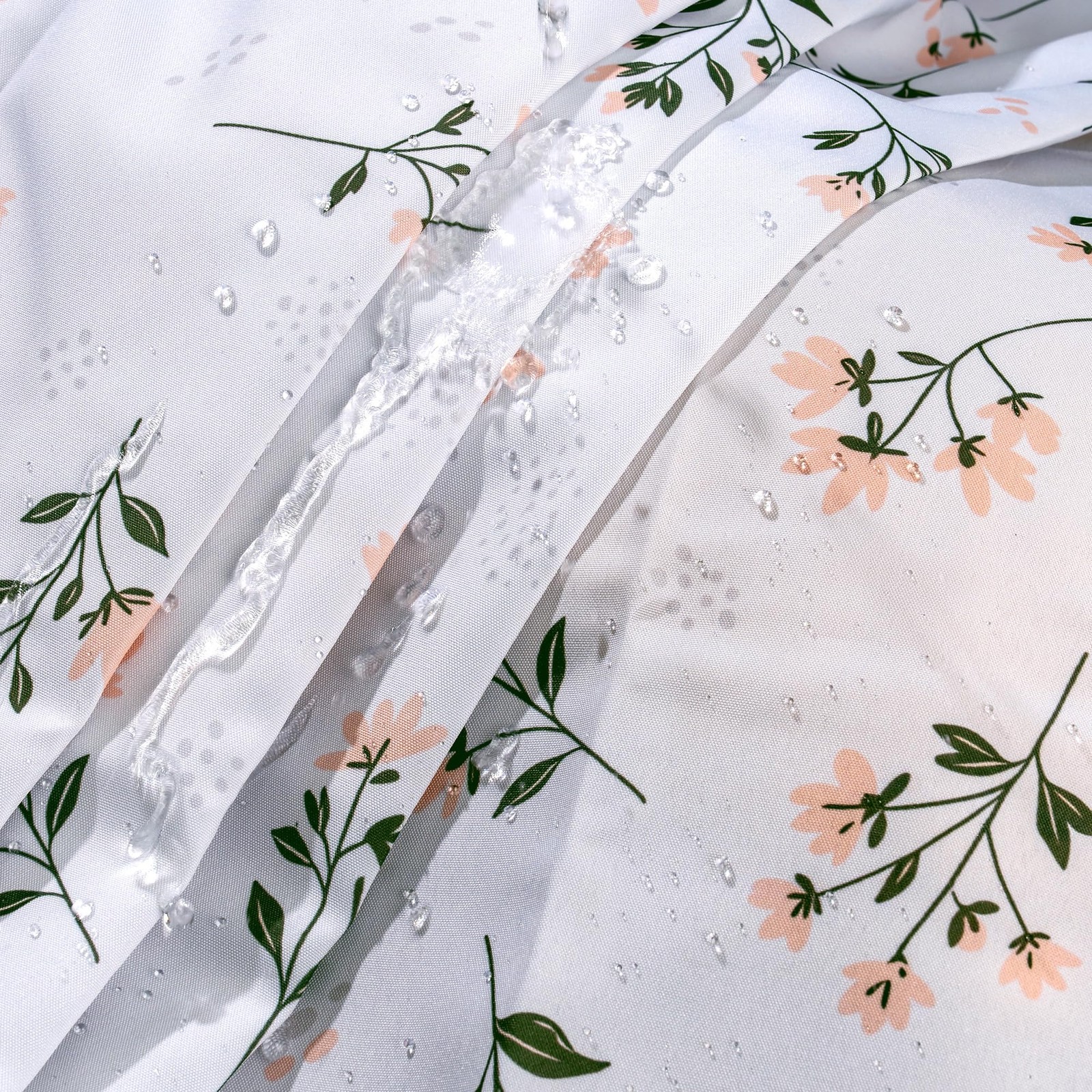 Custom Printed Bath Curtain — custom printed polyester bath curtain detail view