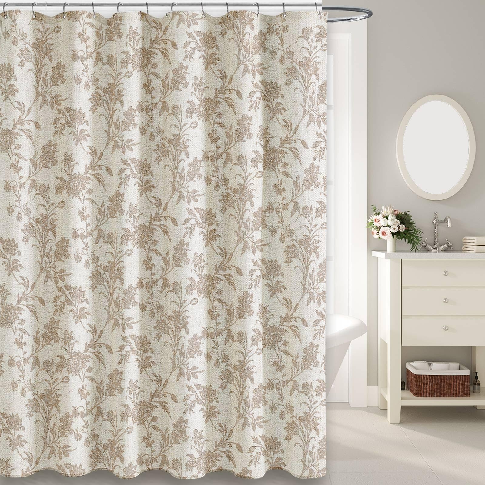 Custom Printed Bath Curtain — custom printed polyester bath curtain detail view