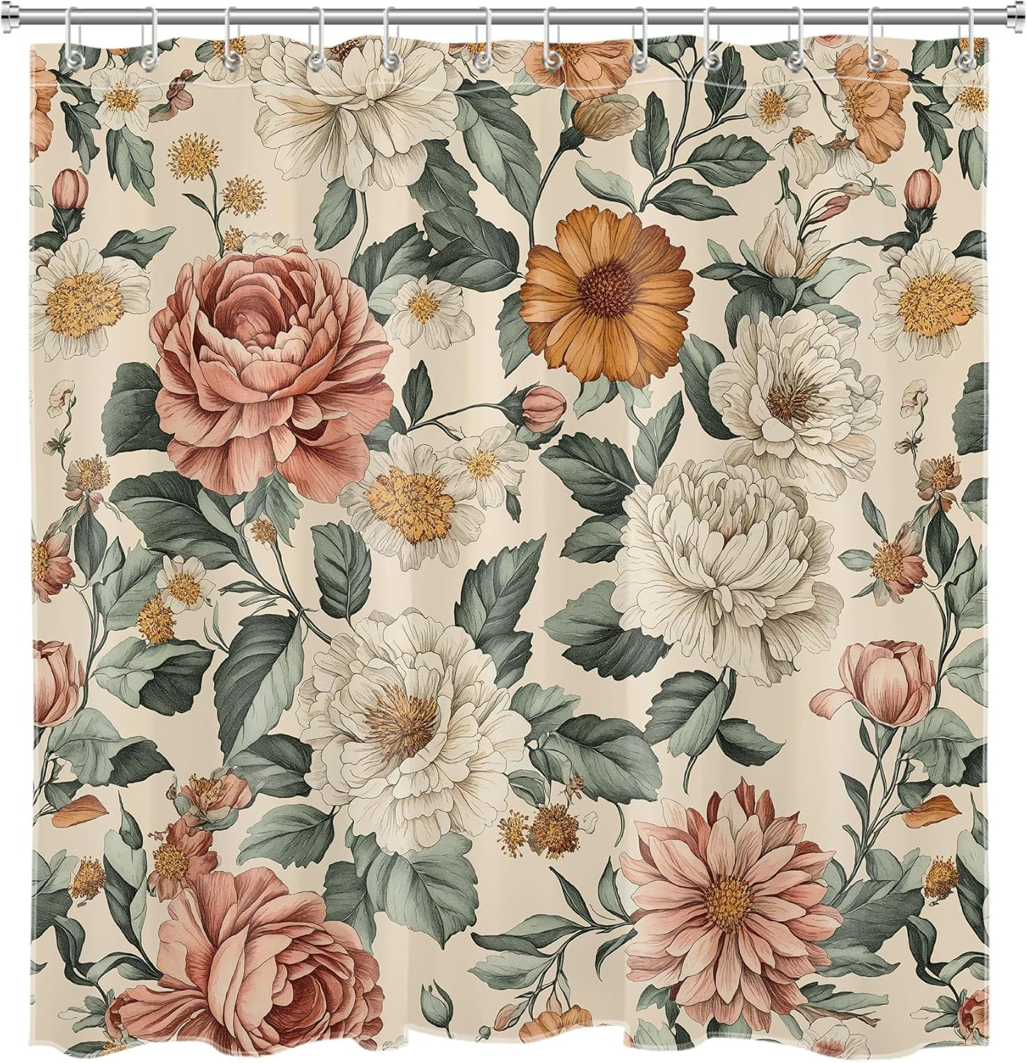 Custom Printed Bath Curtain — custom printed polyester bath curtain detail view