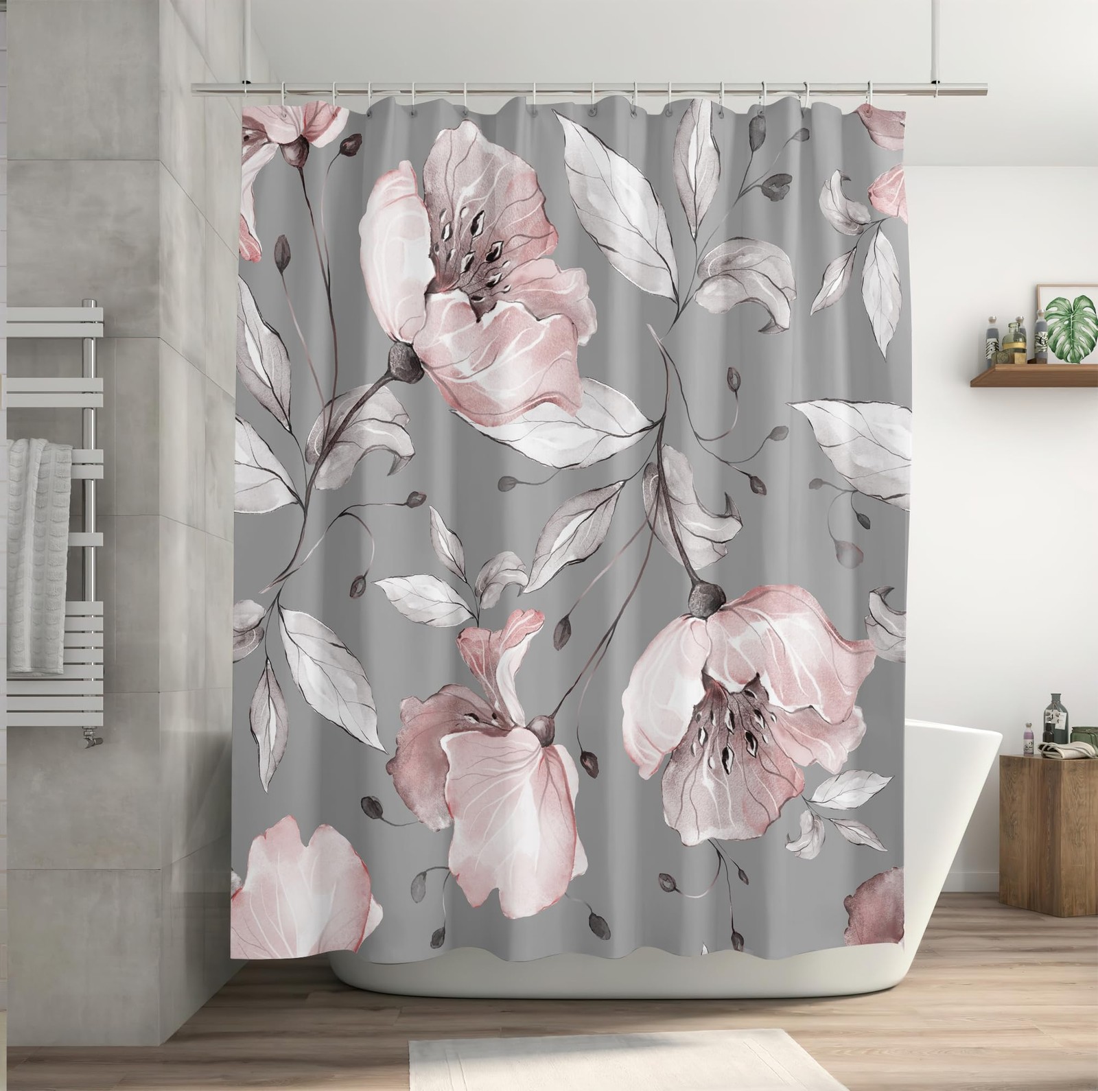 Custom Printed Bath Curtain — custom printed polyester bath curtain detail view