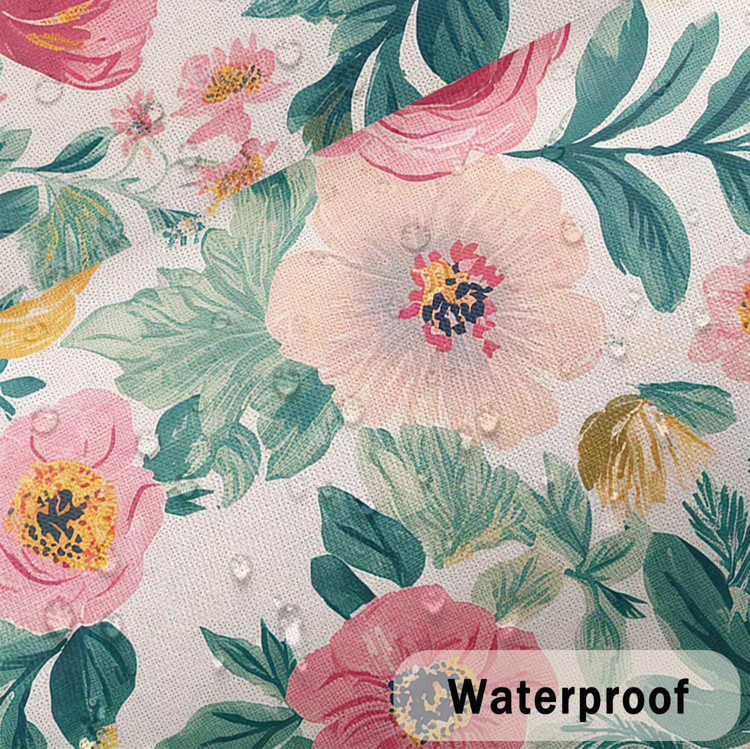 Custom Printed Bath Curtain — custom printed polyester bath curtain detail view