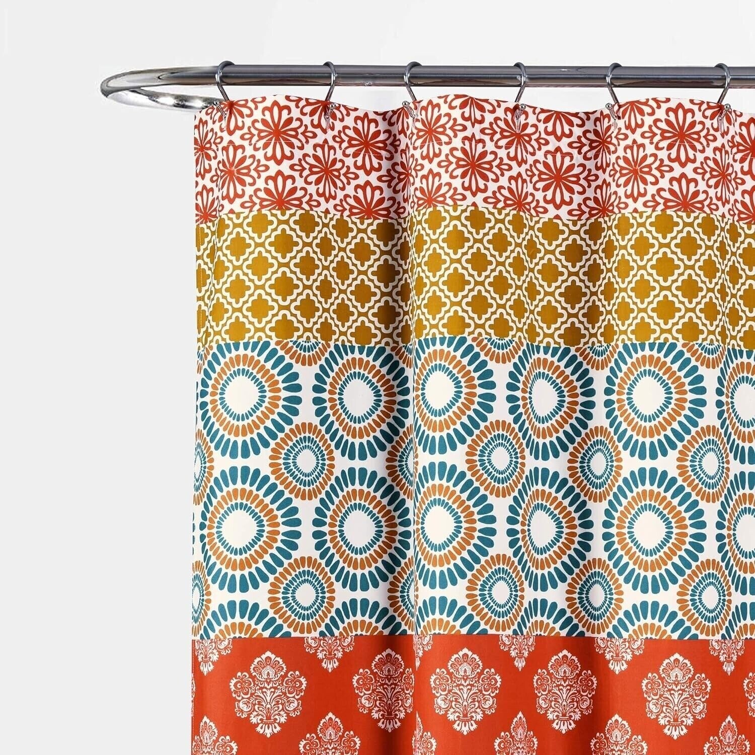 Custom Printed Bath Curtain — custom printed polyester bath curtain detail view