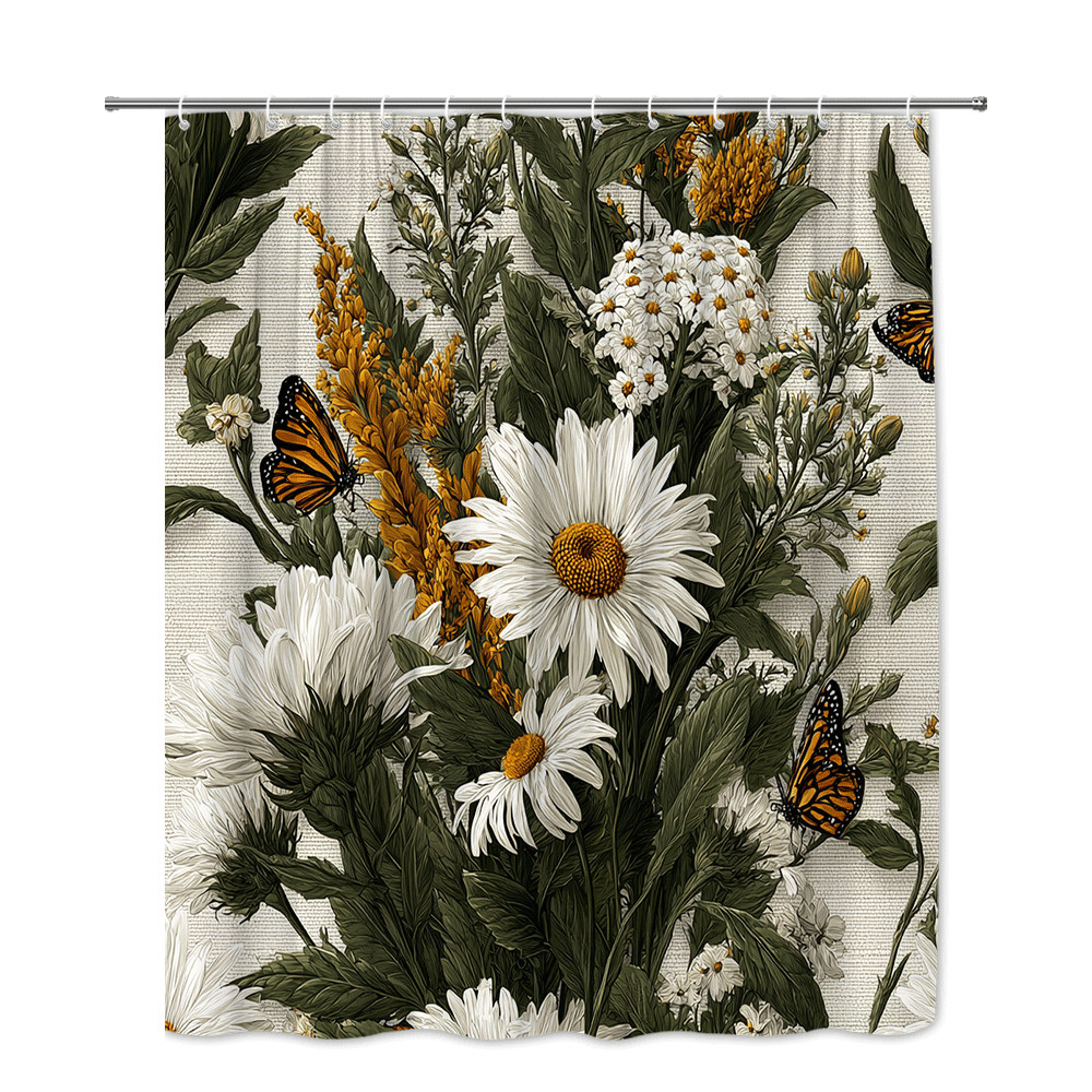 Custom Printed Bath Curtain — custom printed polyester bath curtain detail view