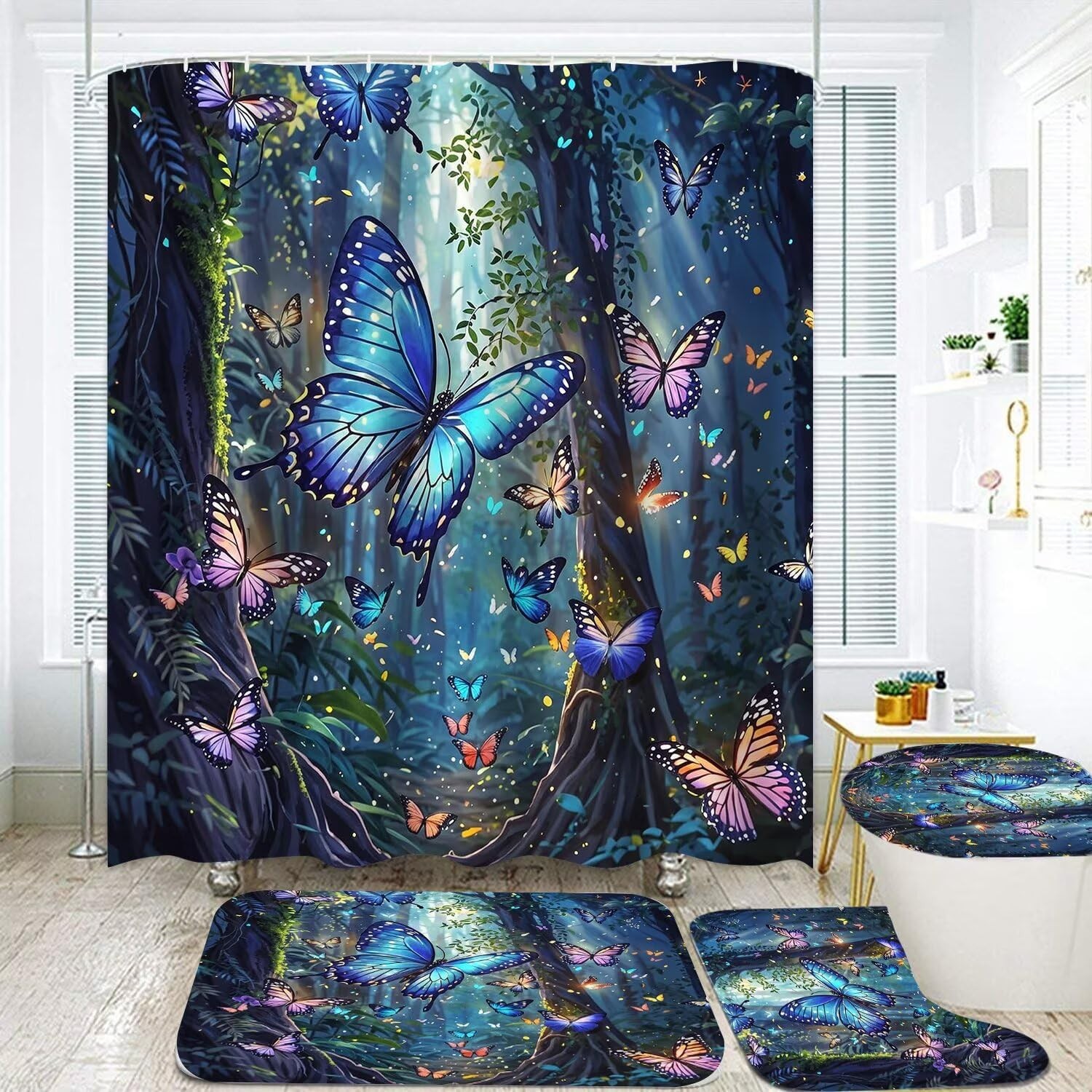 Custom Printed Bath Curtain — custom printed polyester bath curtain detail view