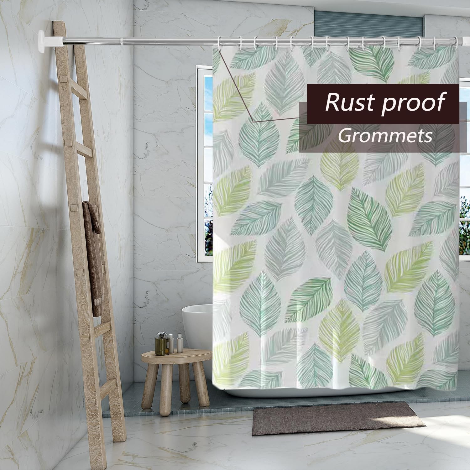 Custom Printed Bath Curtain — custom printed polyester bath curtain detail view