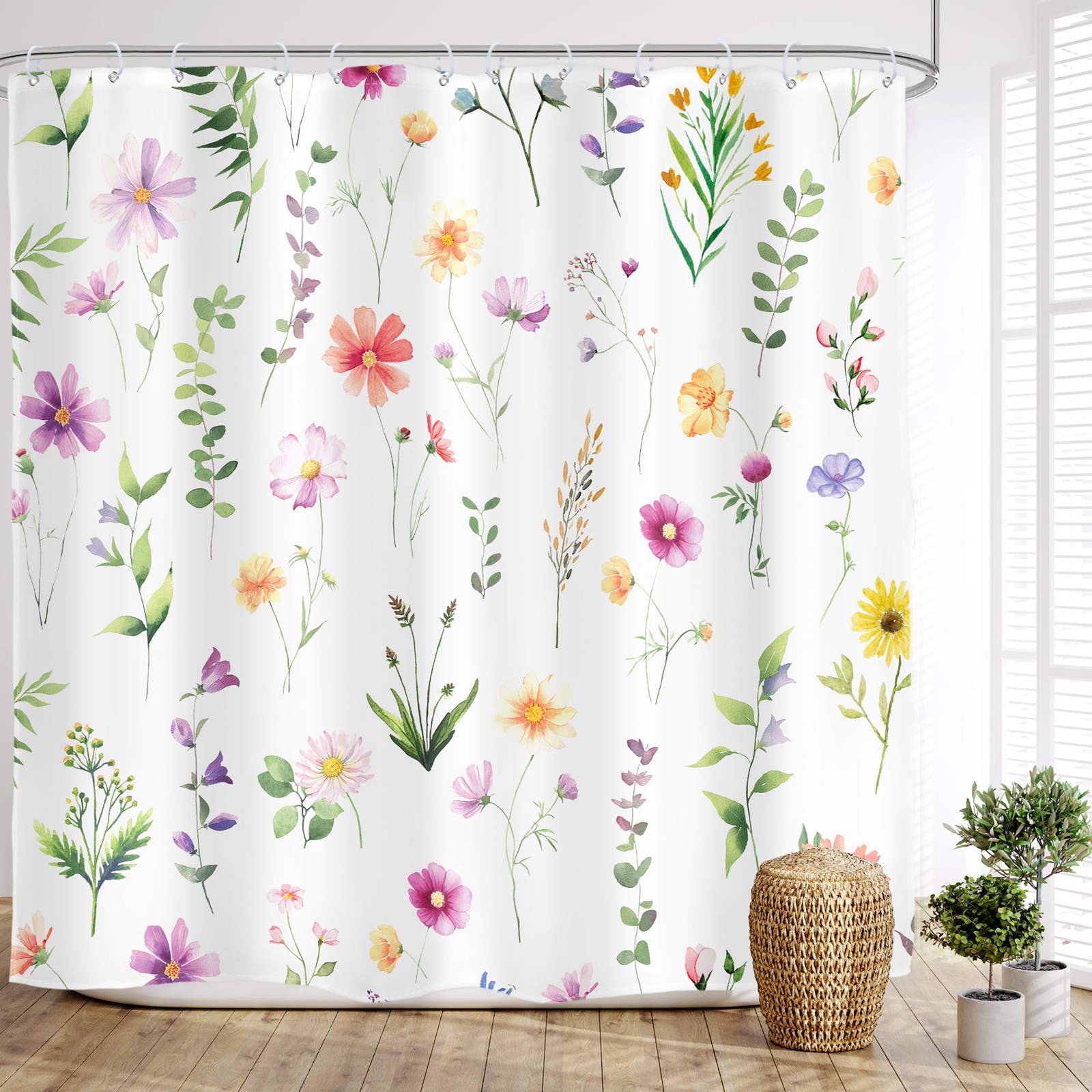 Custom Printed Bath Curtain — custom printed polyester bath curtain detail view