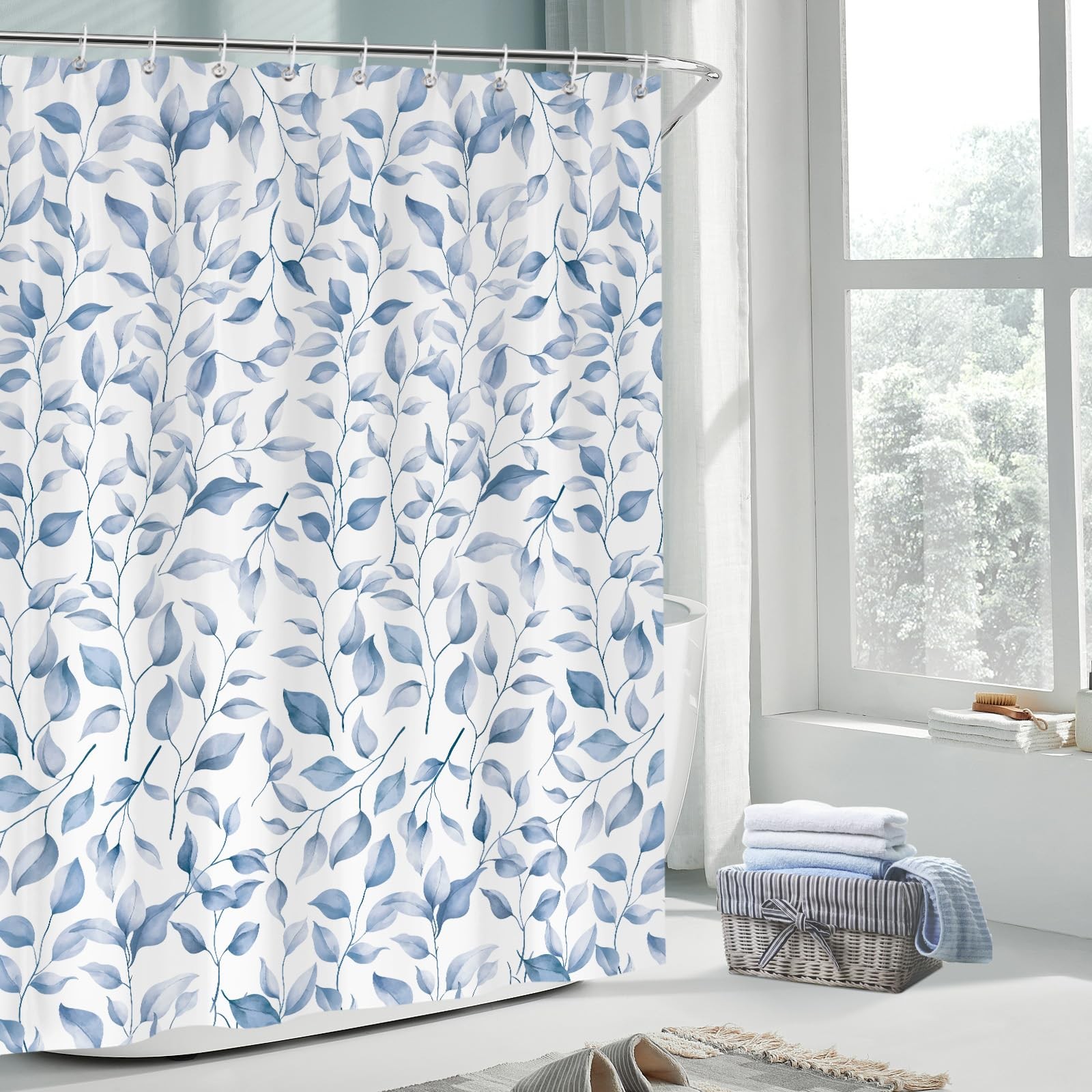 Custom Printed Bath Curtain — custom printed polyester bath curtain detail view
