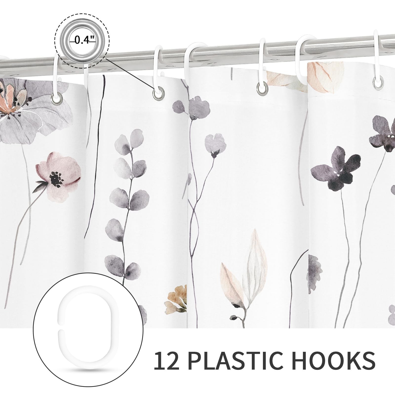 Custom Printed Bath Curtain — custom printed polyester bath curtain detail view