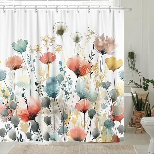 Custom Printed Bath Curtain — custom printed polyester bath curtain detail view