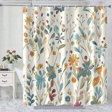 Mid Century Shower Curtain Waterproof Quick Dry Privacy Protection Easy Care — custom printed polyester bath curtain