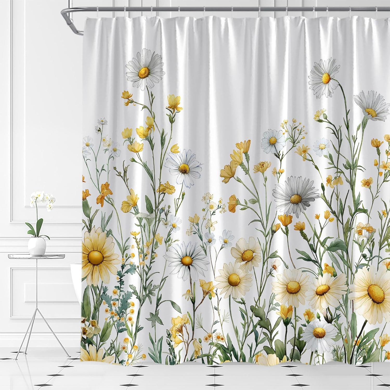 Custom Printed Bath Curtain — custom printed polyester bath curtain detail view