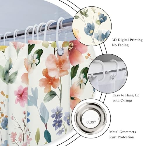 Custom Printed Bath Curtain — custom printed polyester bath curtain detail view