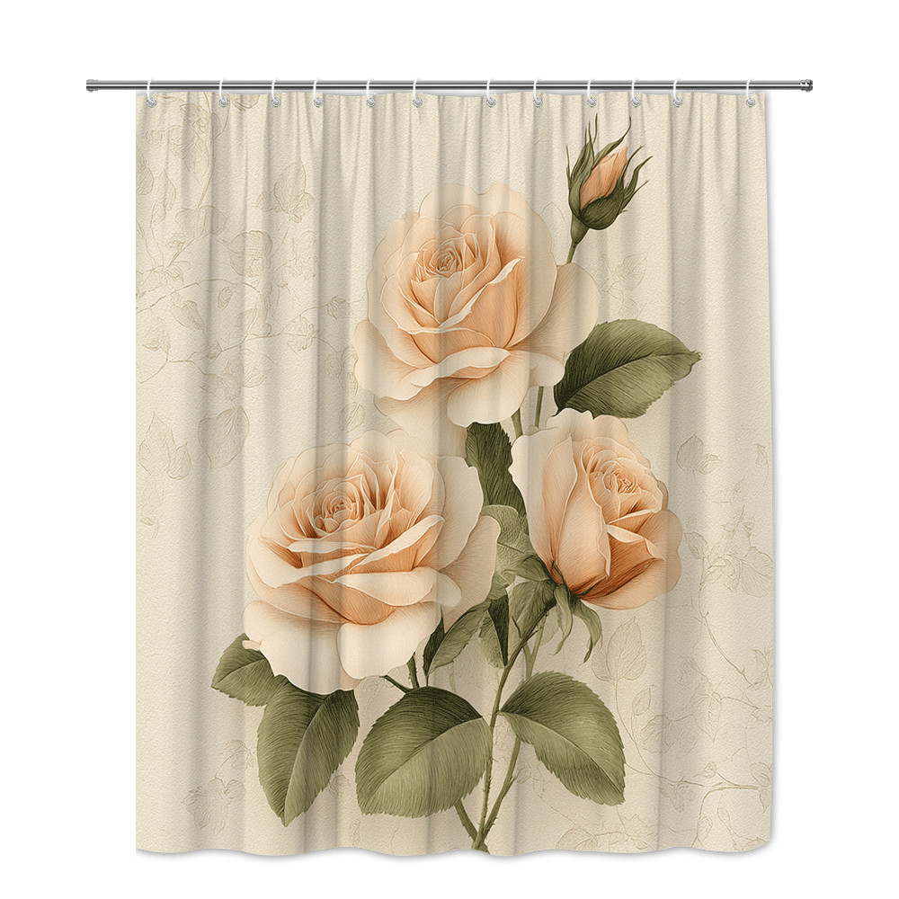 Custom Printed Bath Curtain — custom printed polyester bath curtain detail view