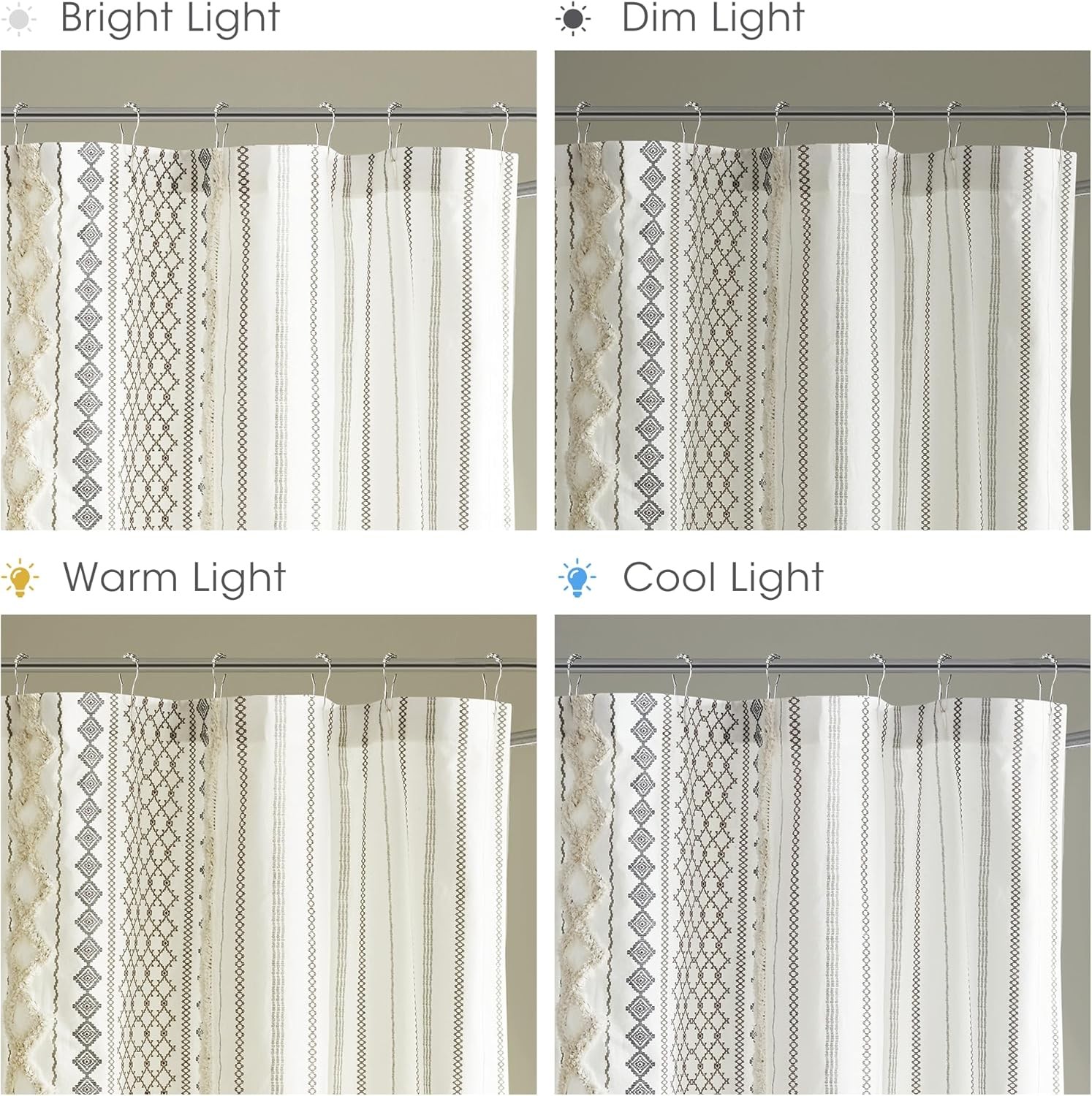 Custom Printed Bath Curtain — custom printed polyester bath curtain detail view