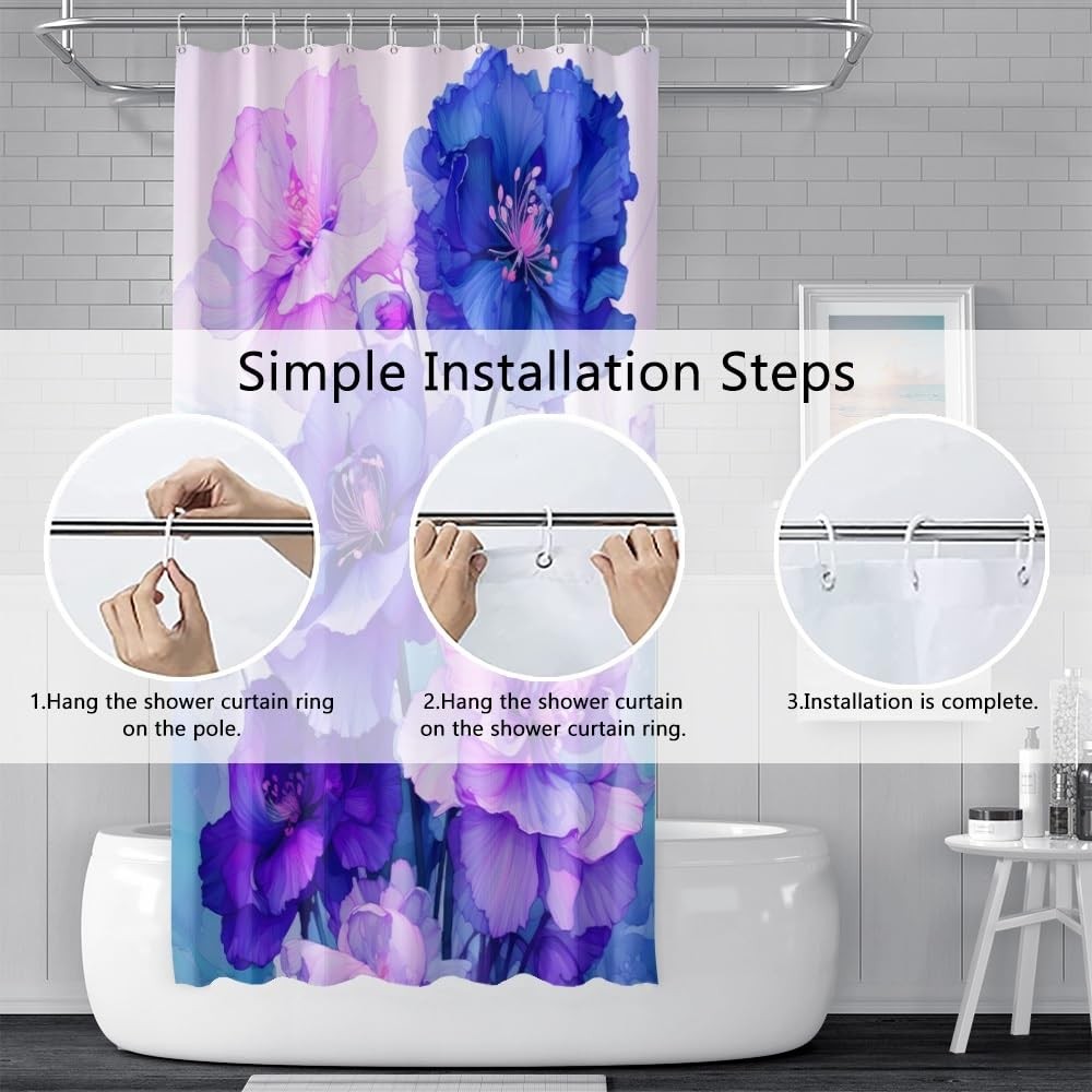 Custom Printed Bath Curtain — custom printed polyester bath curtain detail view