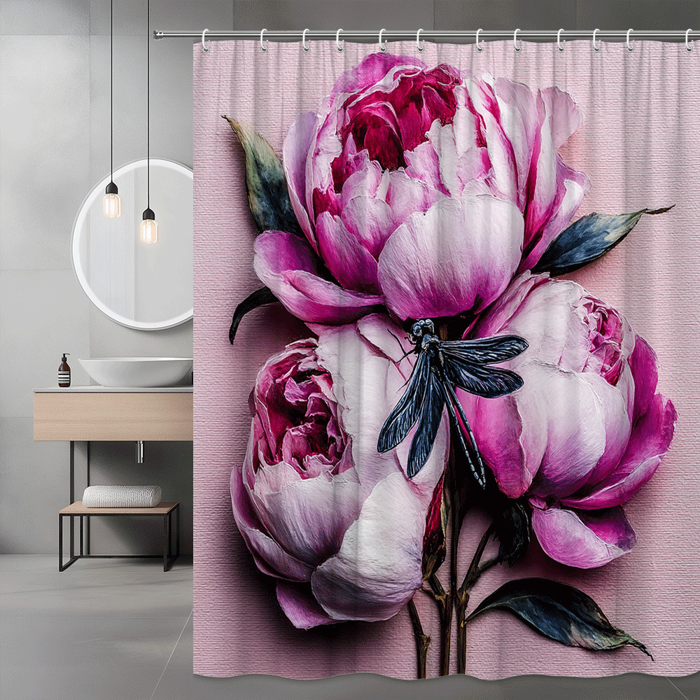Custom Printed Bath Curtain — custom printed polyester bath curtain