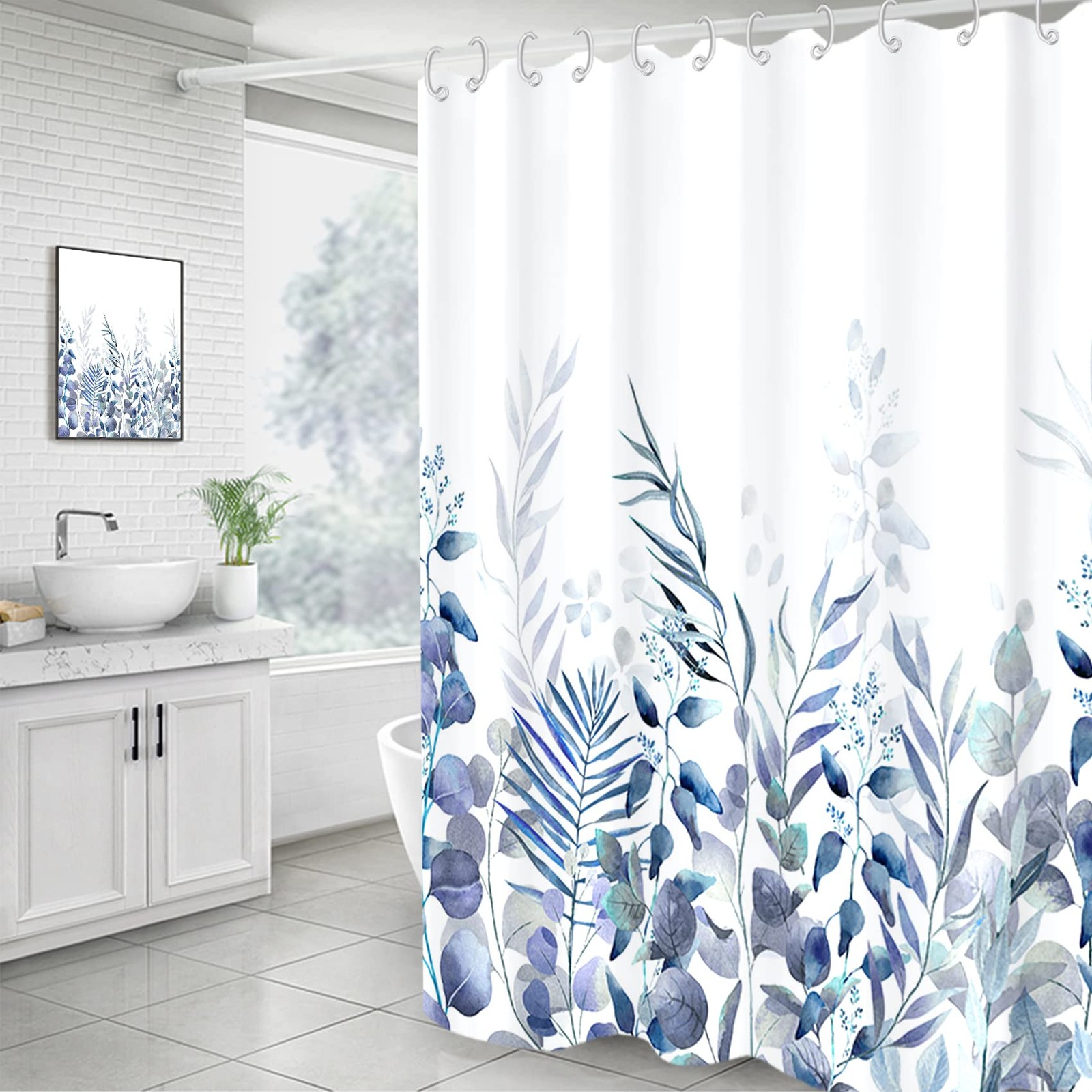Custom Printed Bath Curtain — custom printed polyester bath curtain detail view