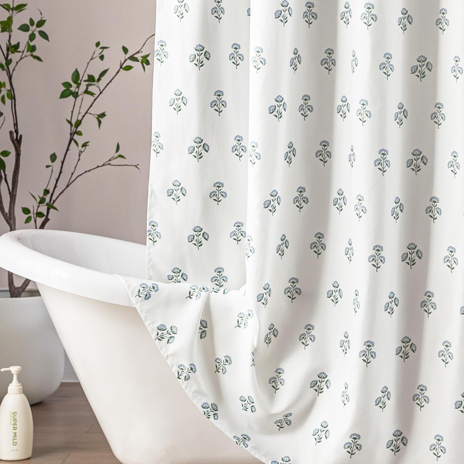 Custom Printed Bath Curtain — custom printed polyester bath curtain detail view