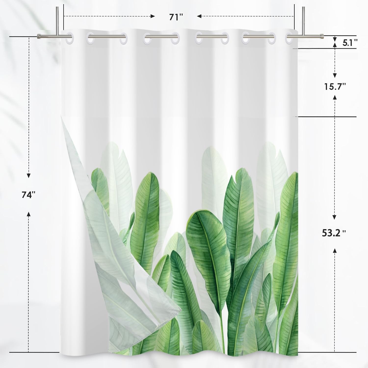 Custom Printed Bath Curtain — custom printed polyester bath curtain detail view