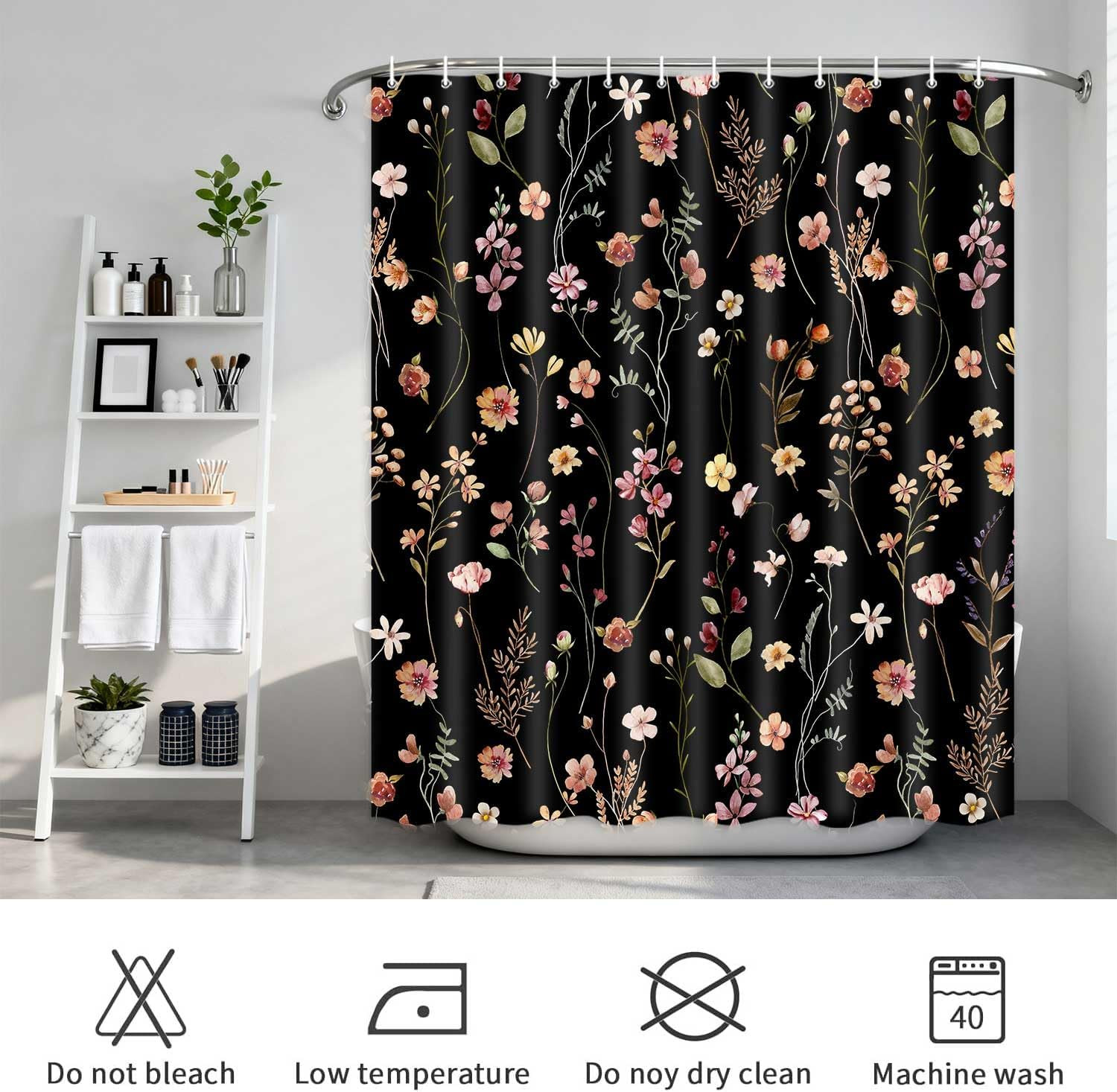 Custom Printed Bath Curtain — custom printed polyester bath curtain detail view