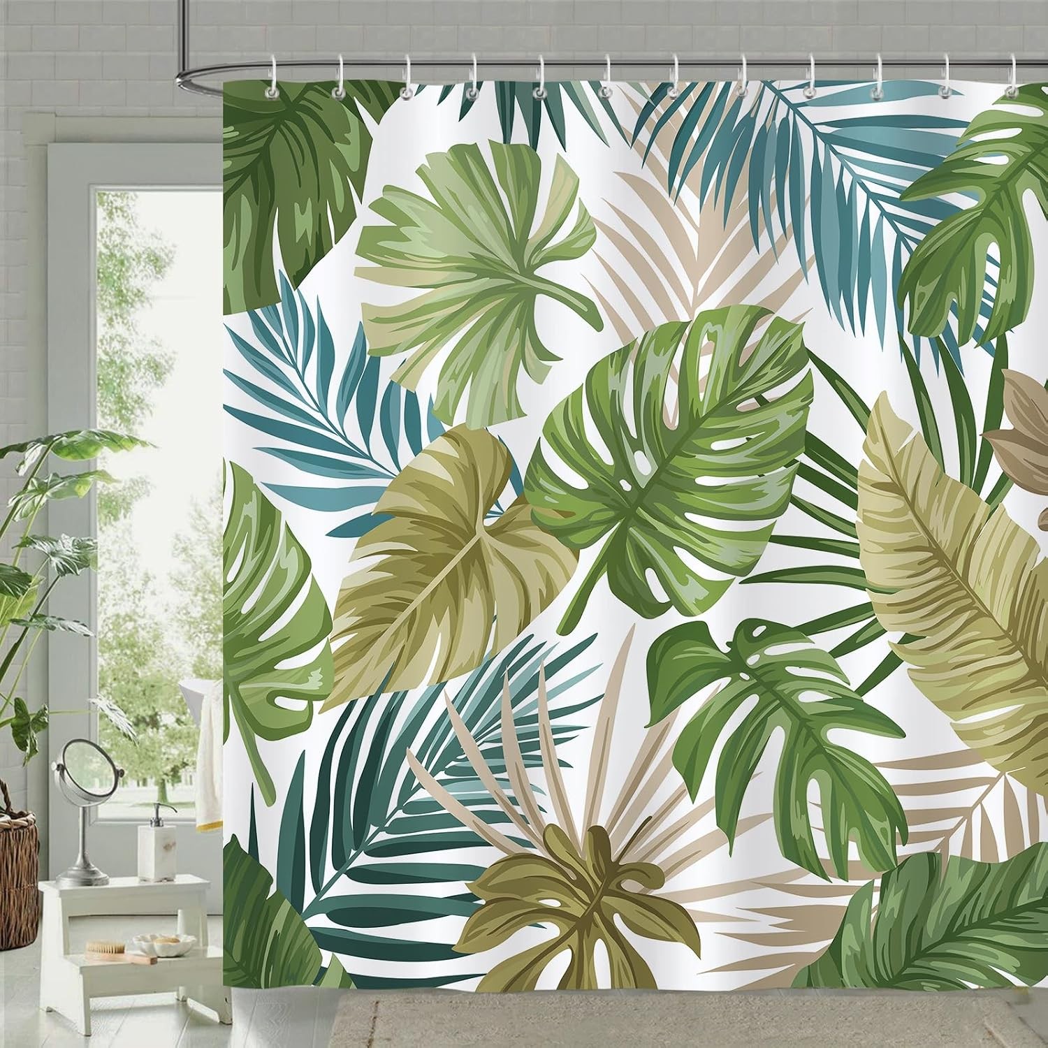 Custom Printed Bath Curtain — custom printed polyester bath curtain detail view