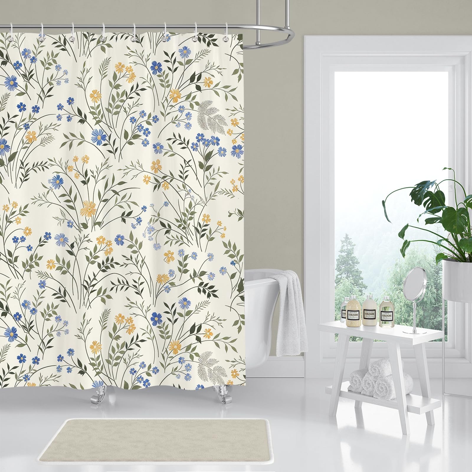 Custom Printed Bath Curtain — custom printed polyester bath curtain detail view