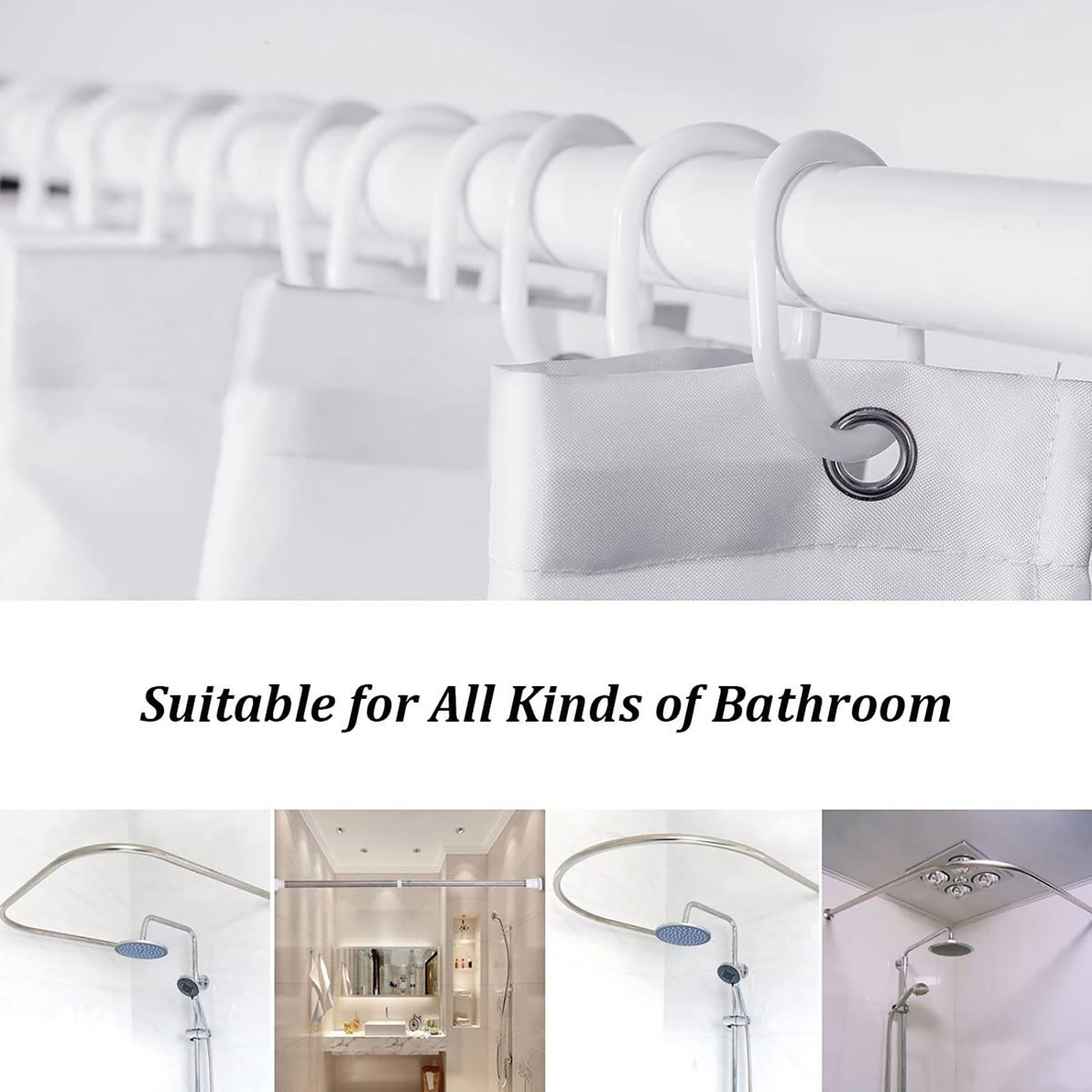 Custom Printed Bath Curtain — custom printed polyester bath curtain detail view