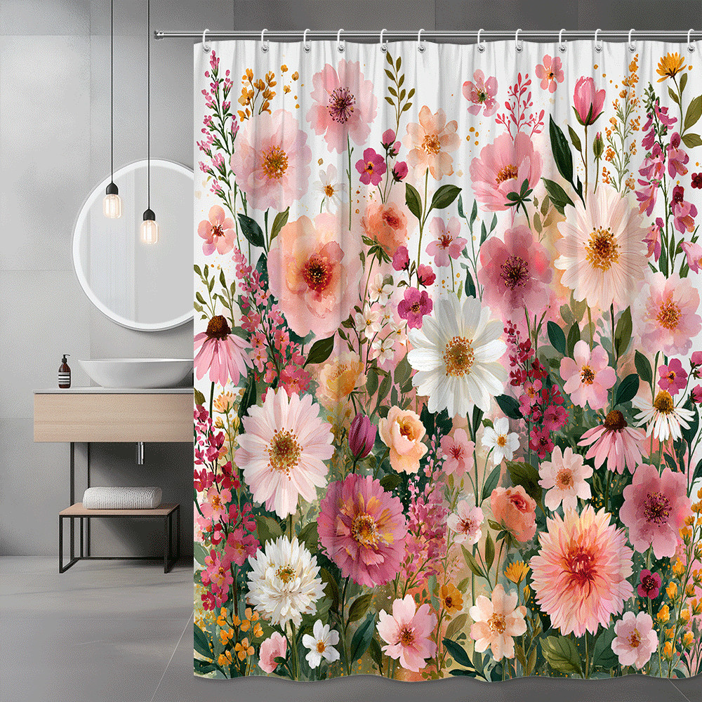 Custom Printed Bath Curtain — custom printed polyester bath curtain