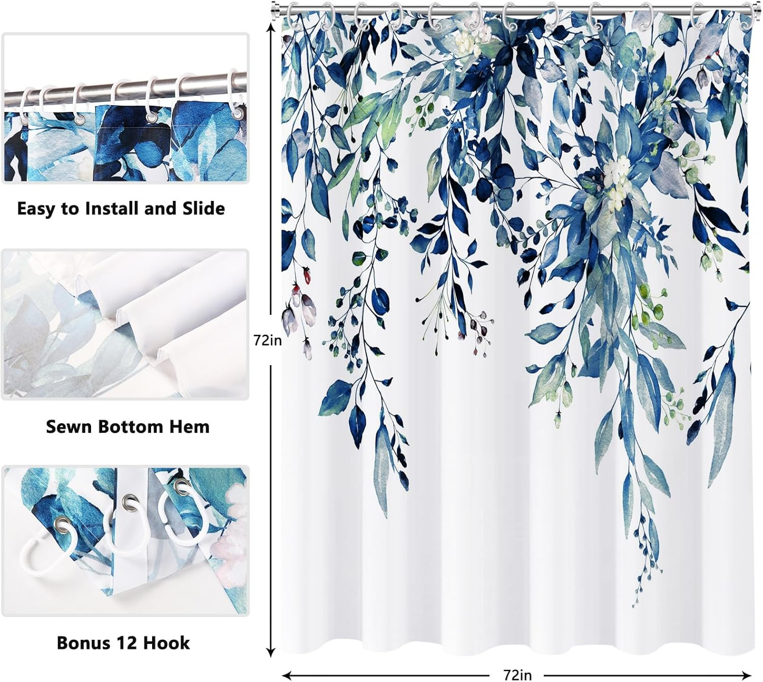 Custom Printed Bath Curtain — custom printed polyester bath curtain detail view