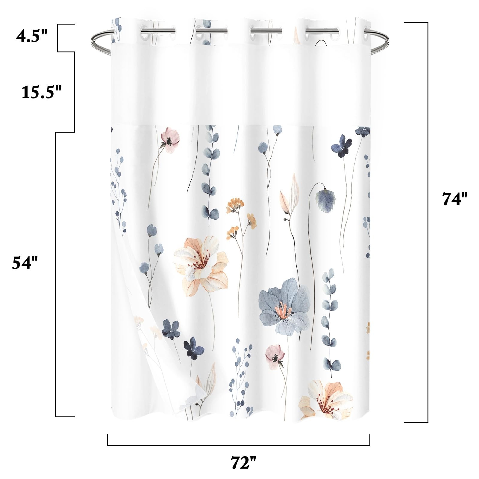 Custom Printed Bath Curtain — custom printed polyester bath curtain detail view