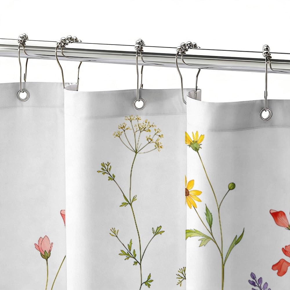 Custom Printed Bath Curtain — custom printed polyester bath curtain detail view