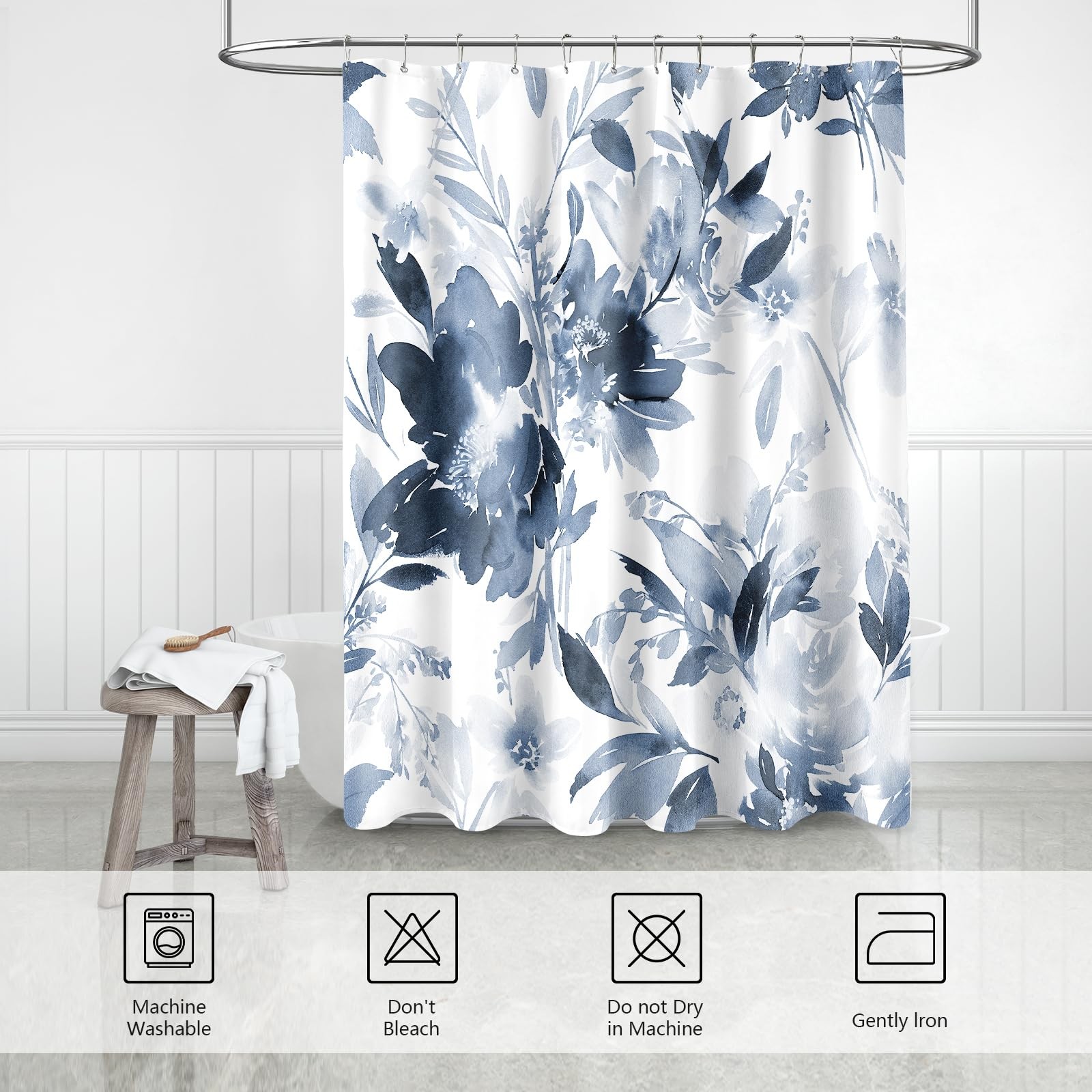 Custom Printed Bath Curtain — custom printed polyester bath curtain detail view