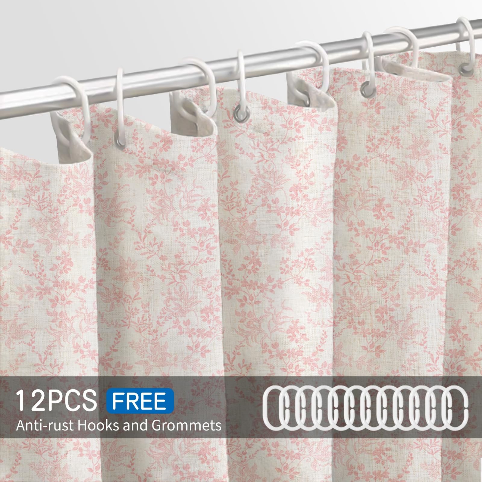 Custom Printed Bath Curtain — custom printed polyester bath curtain detail view