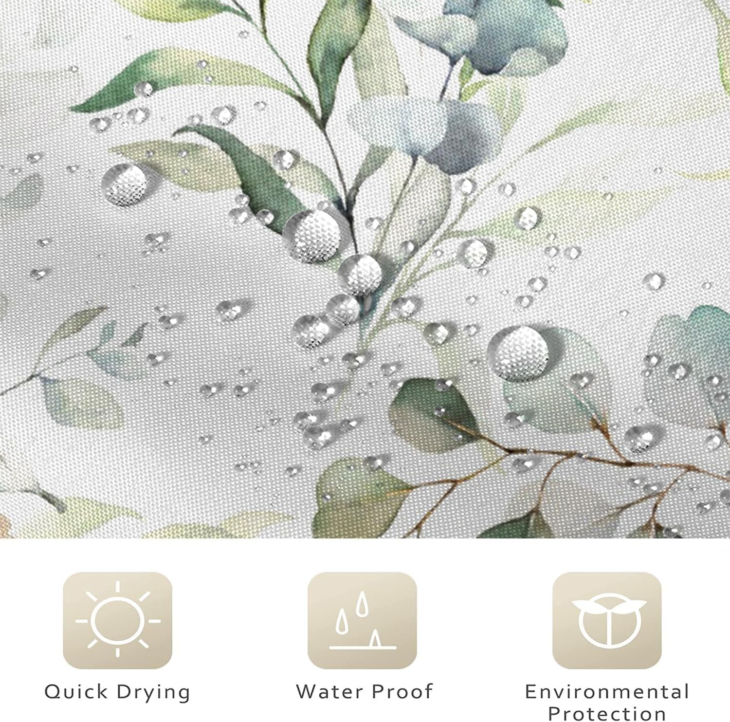 Custom Printed Bath Curtain — custom printed polyester bath curtain detail view