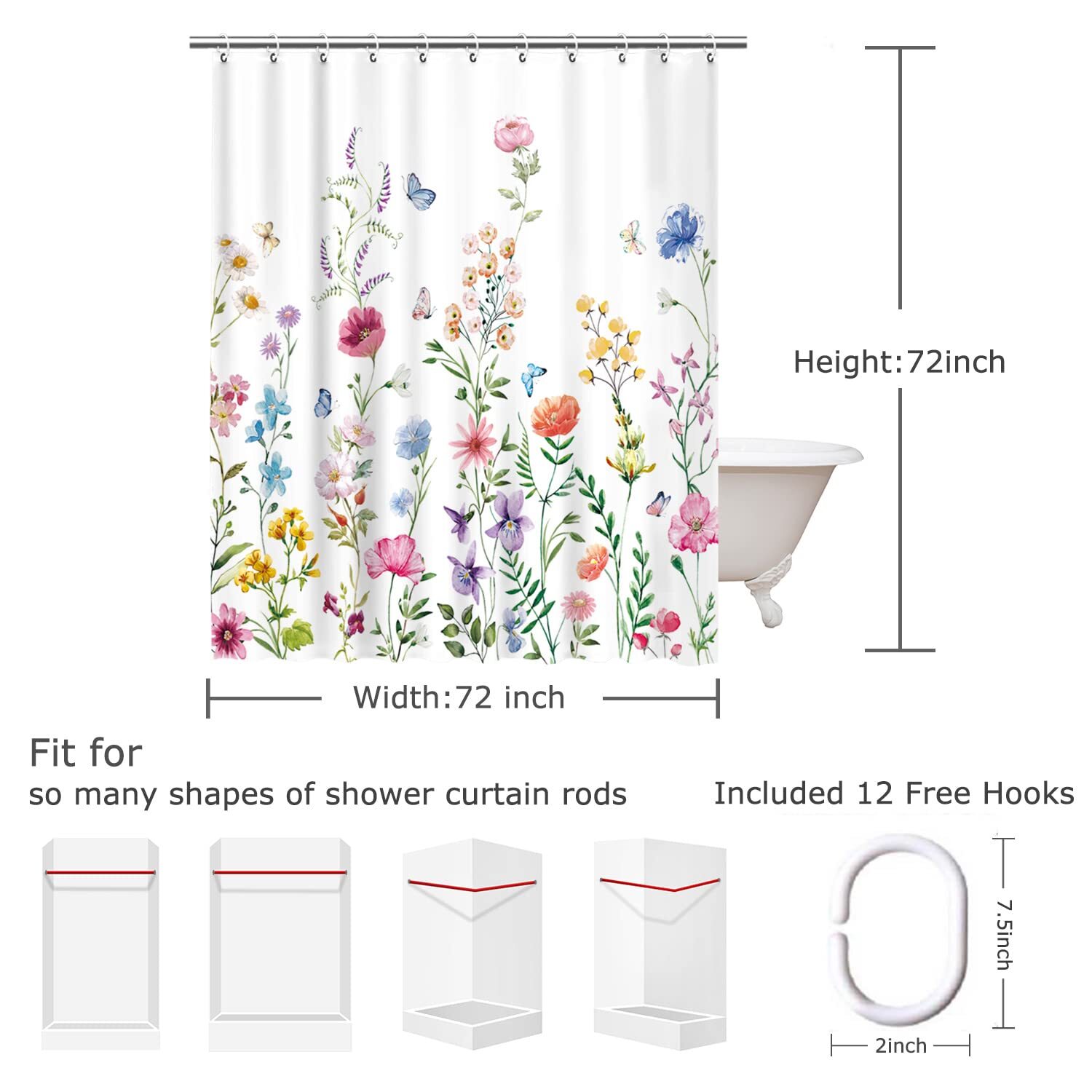 Custom Printed Bath Curtain — custom printed polyester bath curtain detail view