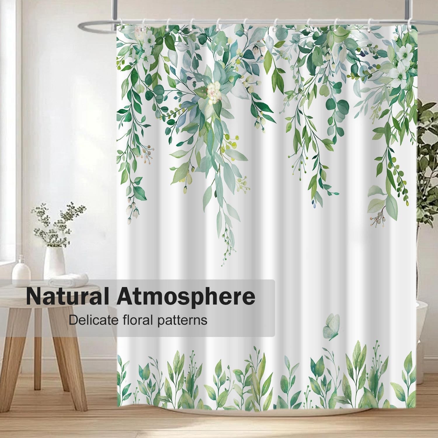 Custom Printed Bath Curtain — custom printed polyester bath curtain detail view
