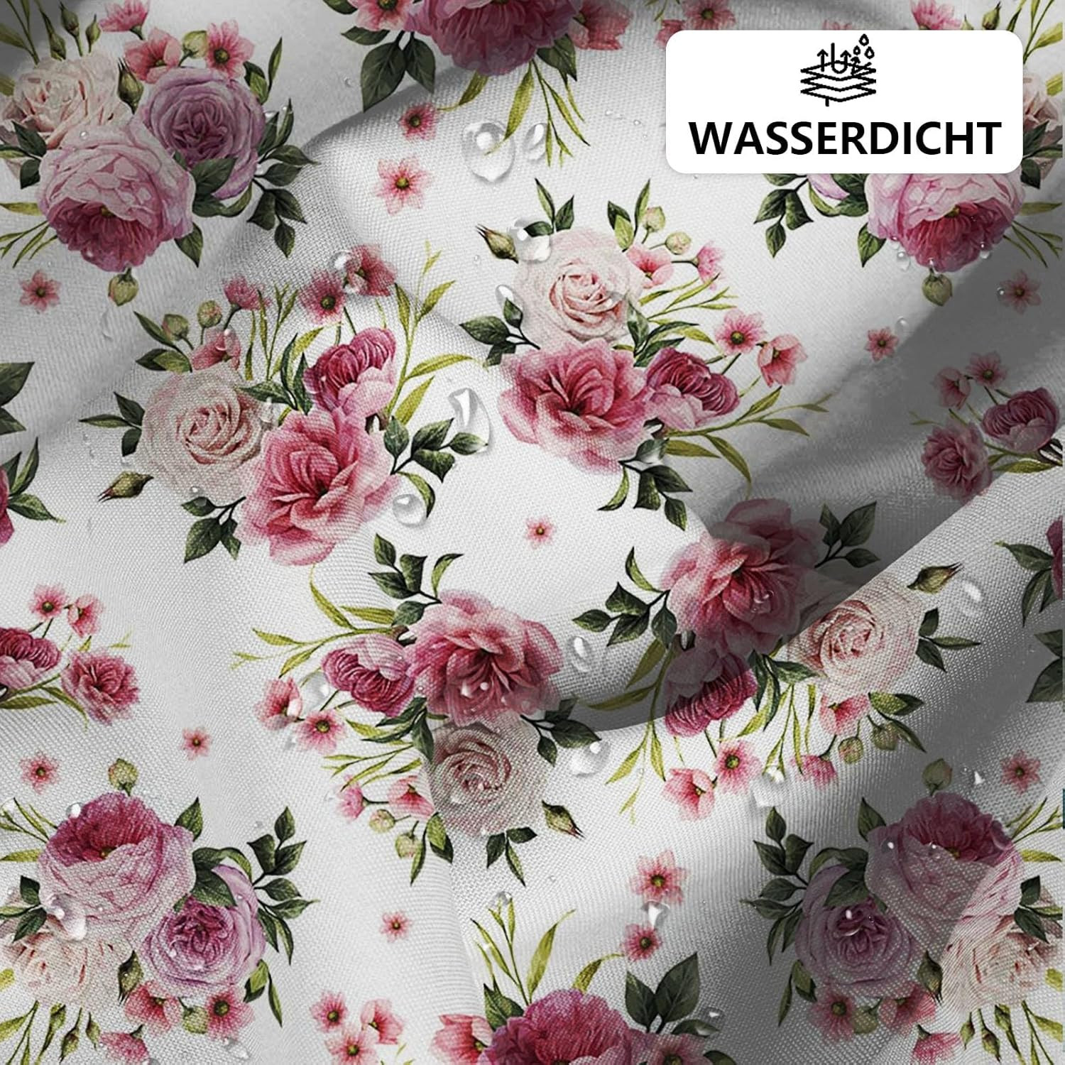Custom Printed Bath Curtain — custom printed polyester bath curtain detail view