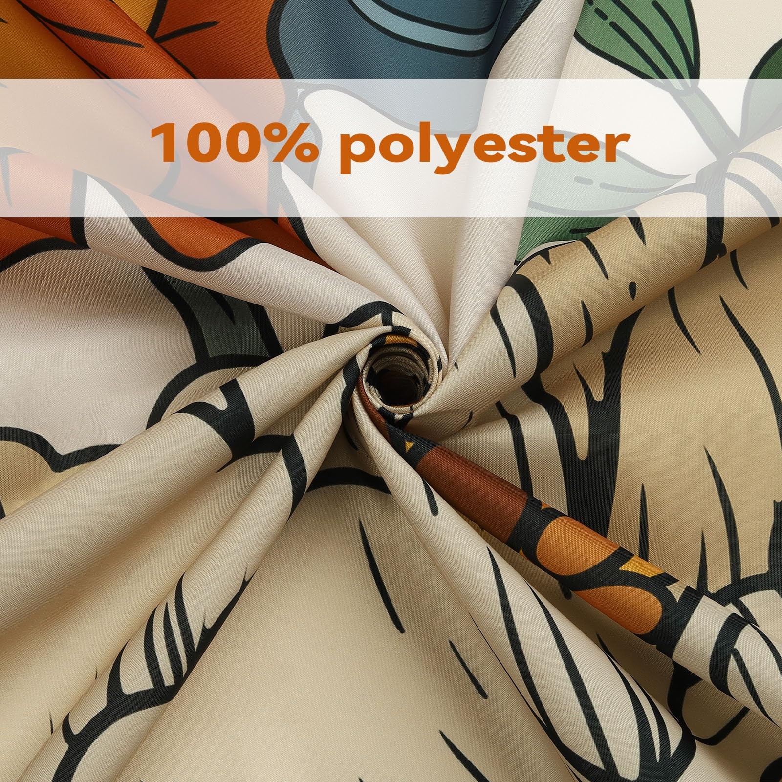 Custom Printed Bath Curtain — custom printed polyester bath curtain detail view