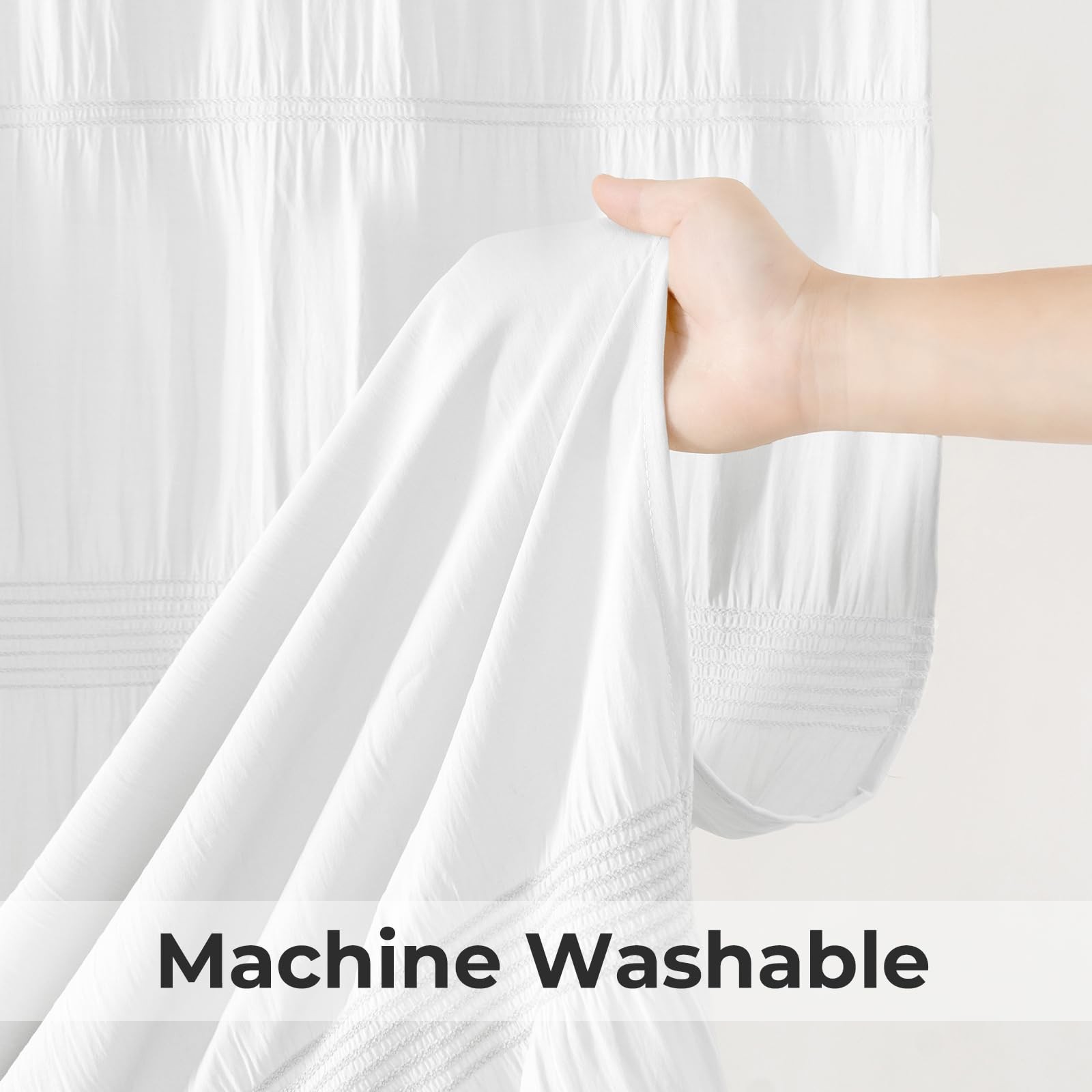 Custom Printed Bath Curtain — custom printed polyester bath curtain detail view