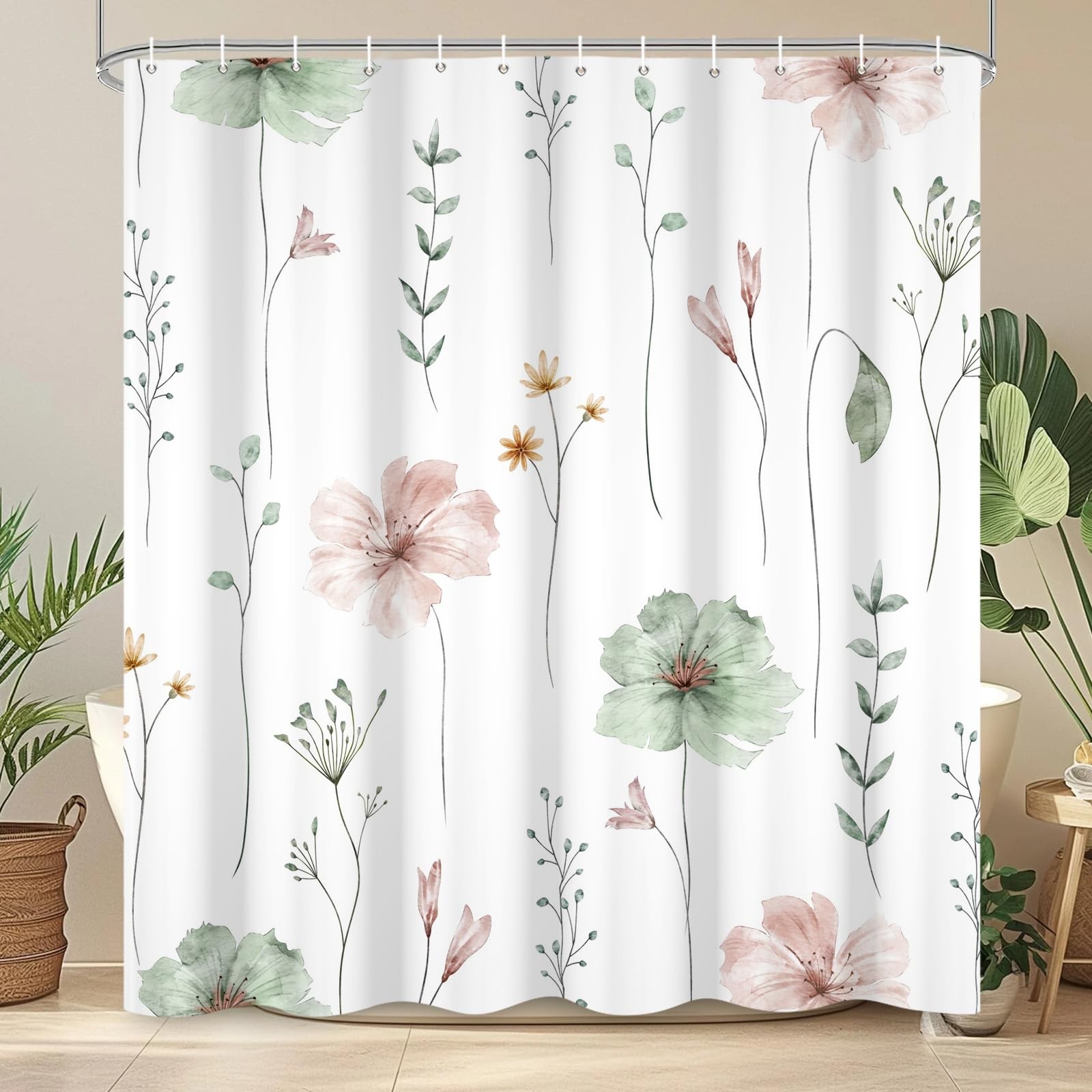 Custom Printed Bath Curtain — custom printed polyester bath curtain