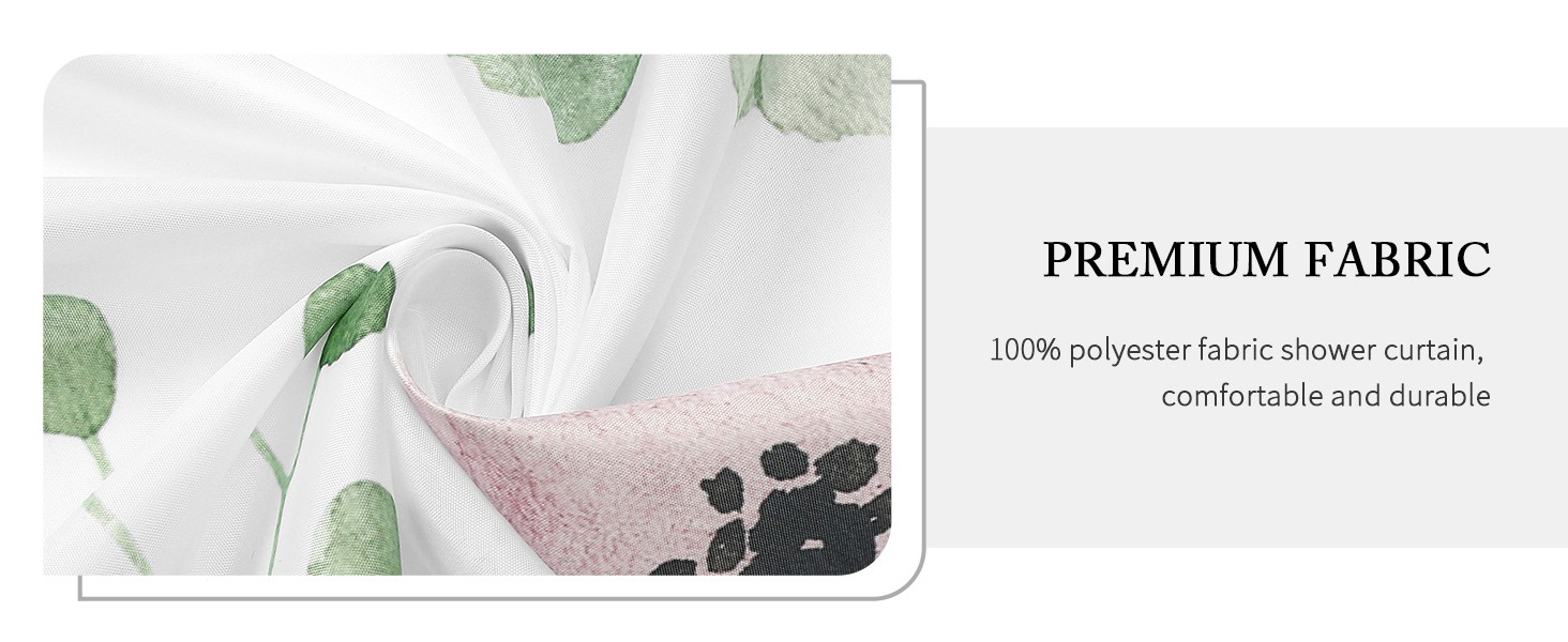 Custom Printed Bath Curtain — custom printed polyester bath curtain detail view