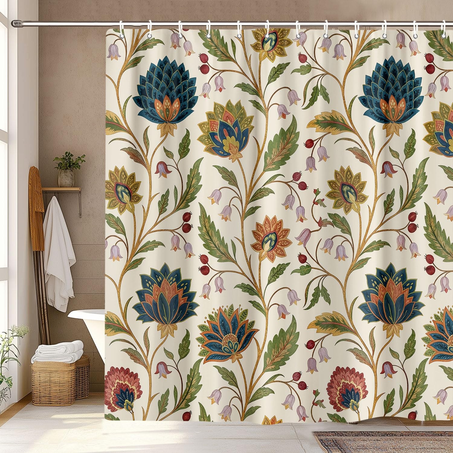 Custom Printed Bath Curtain — custom printed polyester bath curtain detail view