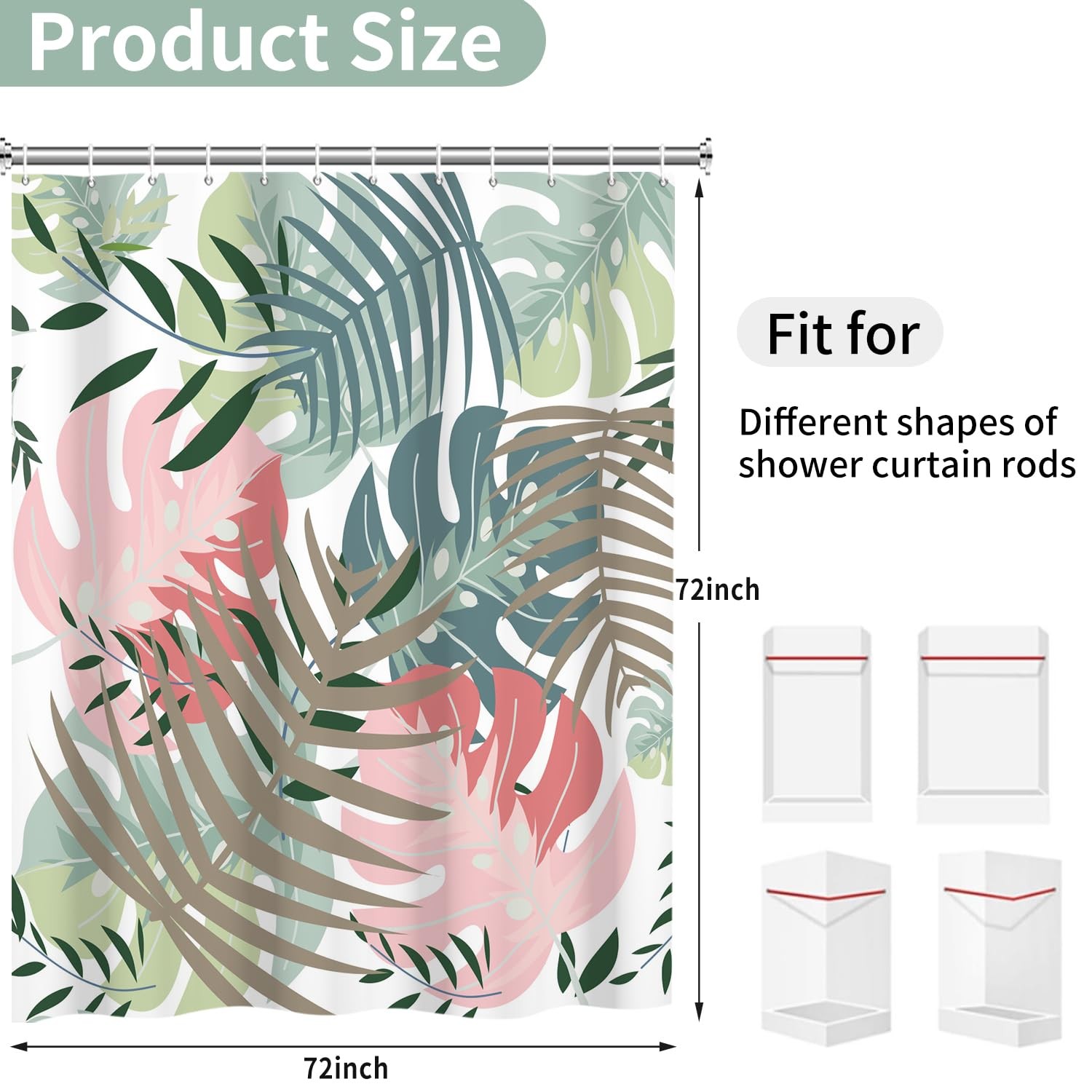 Custom Printed Bath Curtain — custom printed polyester bath curtain detail view