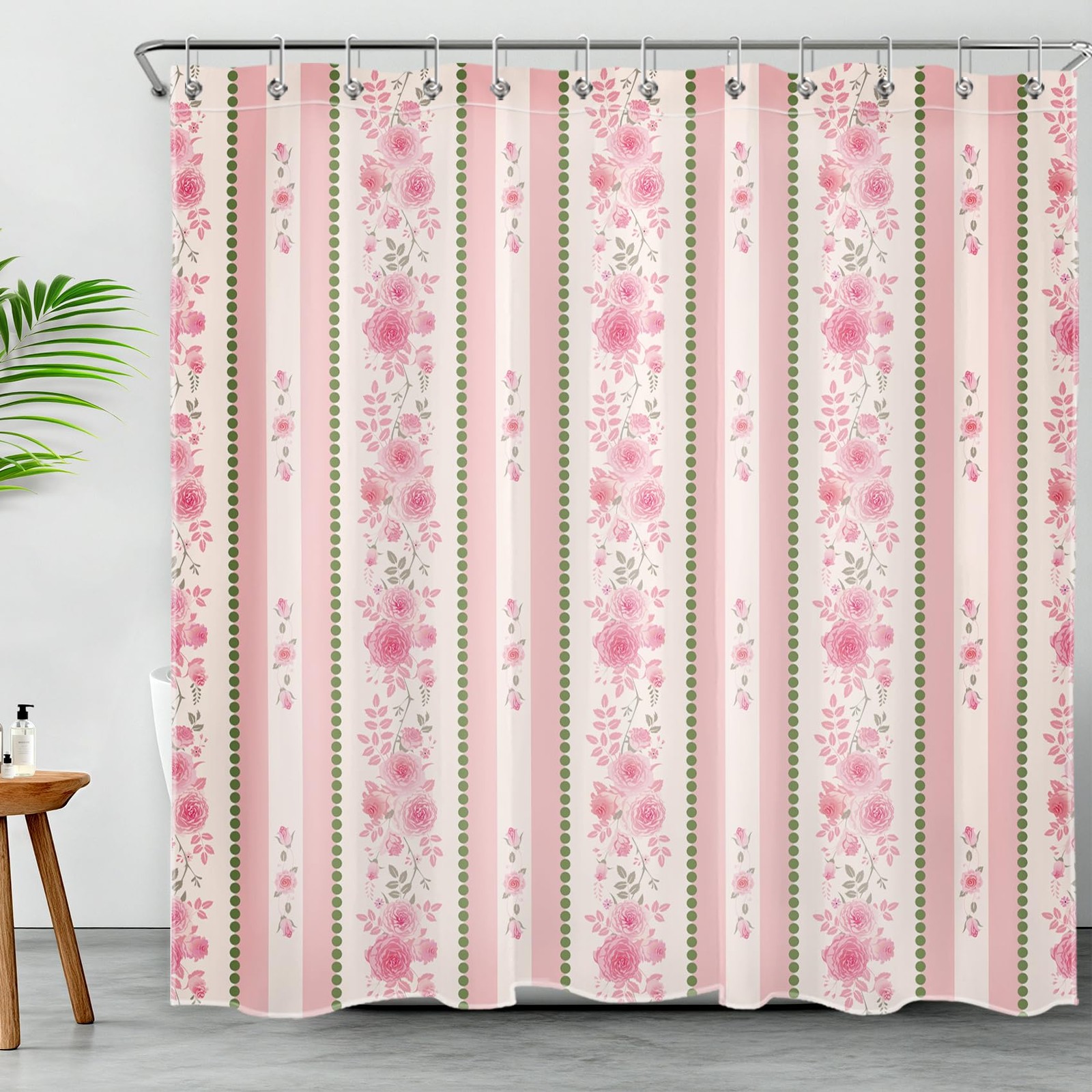 Custom Printed Bath Curtain — custom printed polyester bath curtain detail view