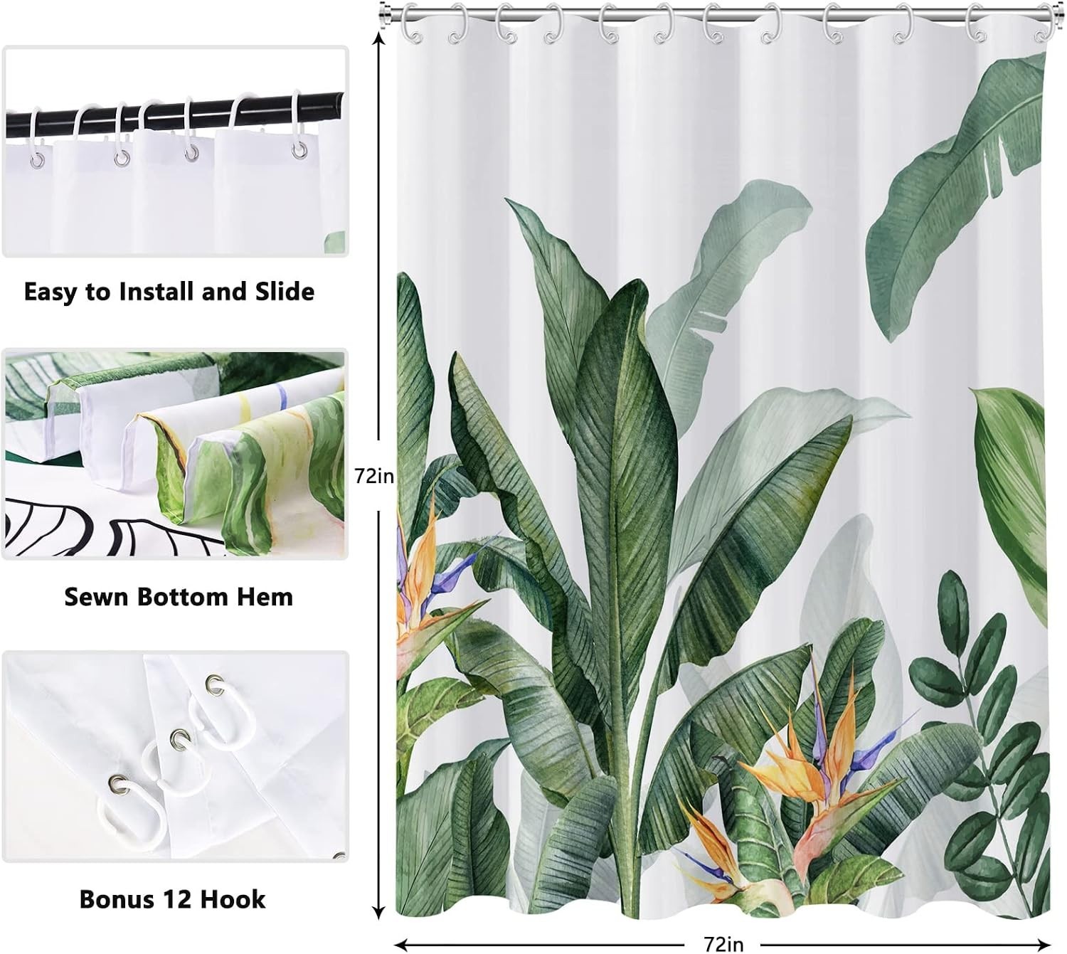 Custom Printed Bath Curtain — custom printed polyester bath curtain detail view