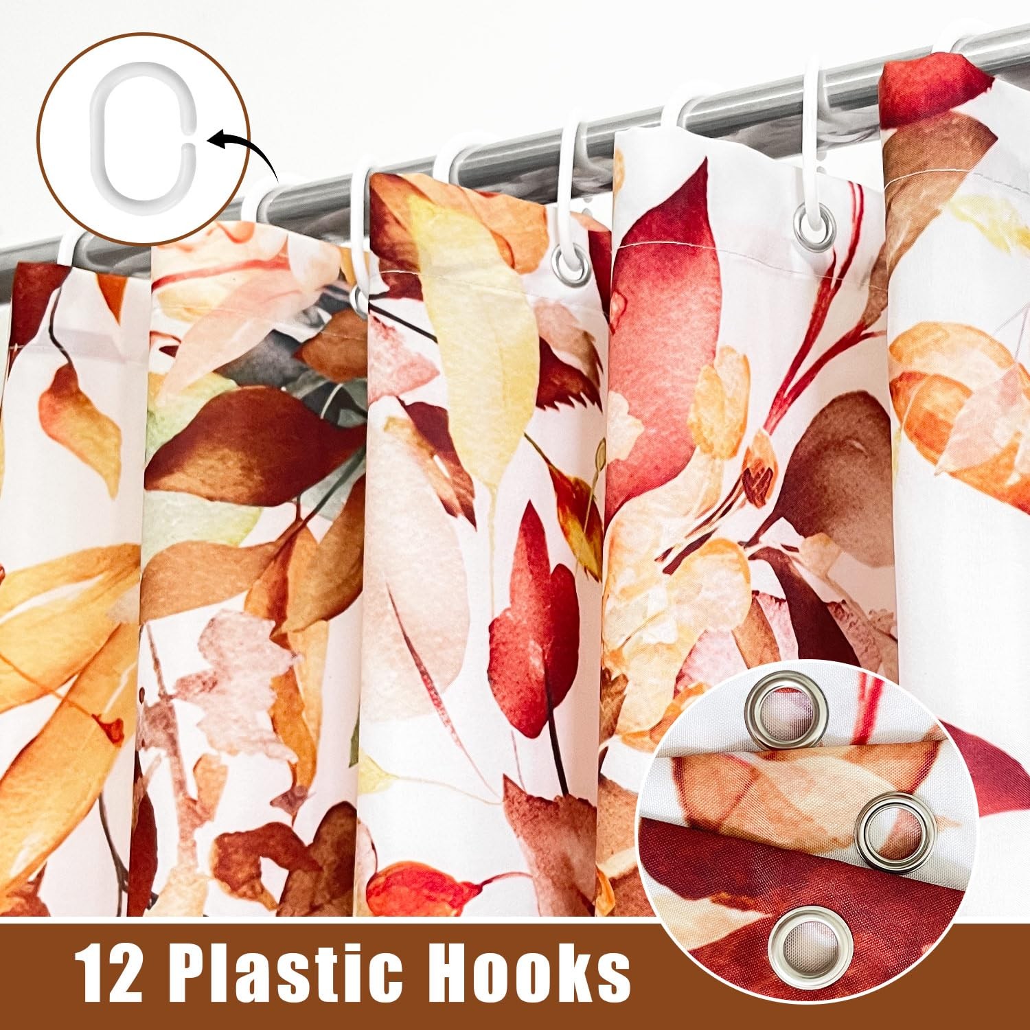 Custom Printed Bath Curtain — custom printed polyester bath curtain detail view